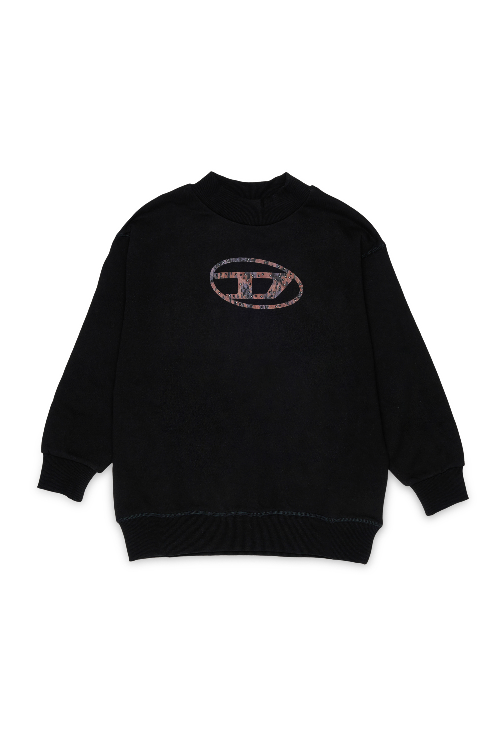Diesel - SDOLSY, Felpa in cotone con logo frontale Donna in Nero - 1