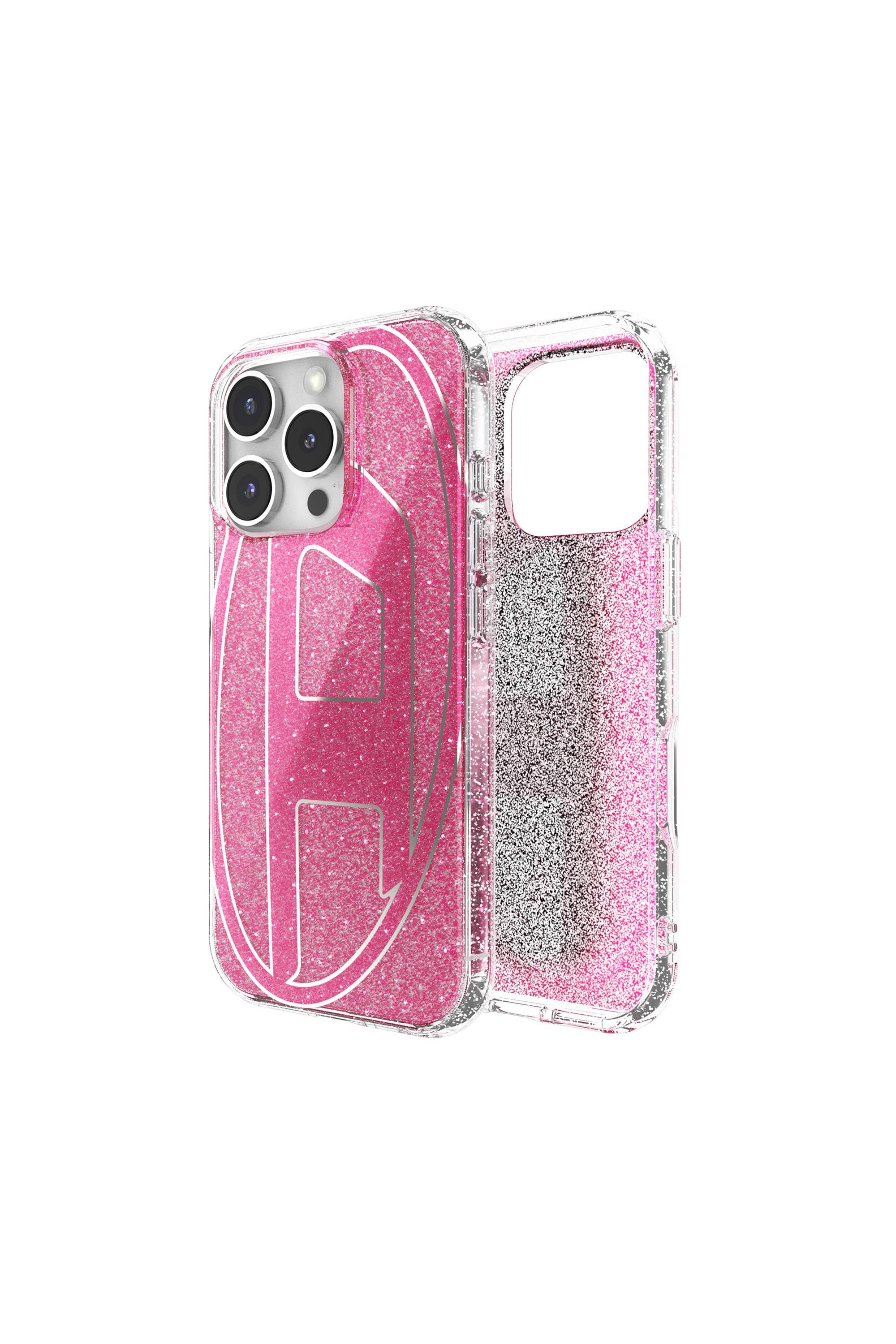 Diesel - 60156 AOP CASE, Cover glitterata per iP 16 Pro Unisex in Rosa - 1