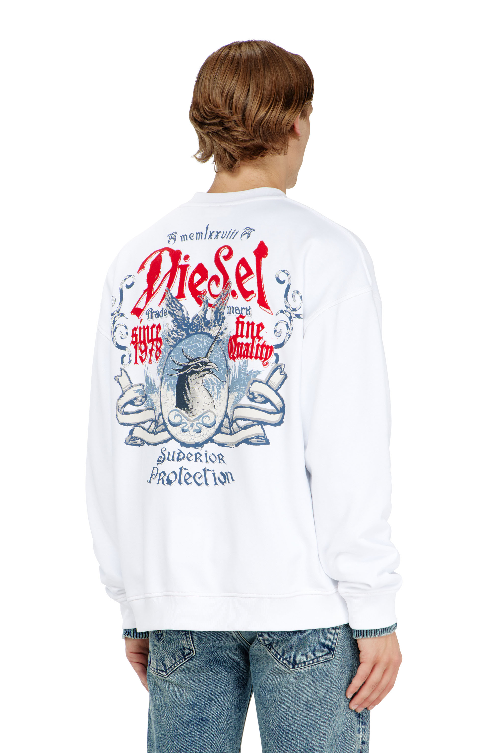 Diesel - S-BOXT-AA2, Felpa in cotone con grafiche effetto floccato Uomo in ToBeDefined - 4