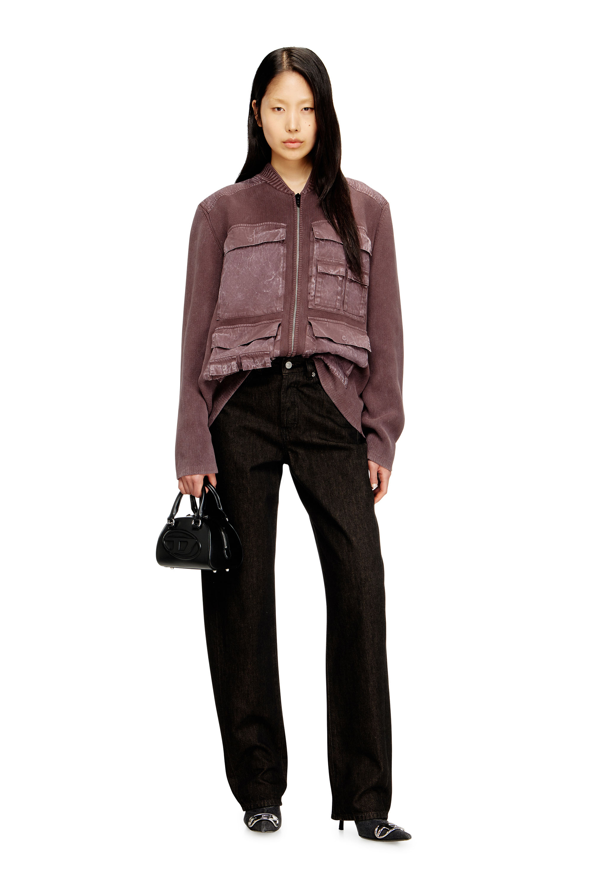 Diesel - Relaxed Jeans 1974 D-Ellz 09N25 Donna, Nero/Grigio scuro - Image 2