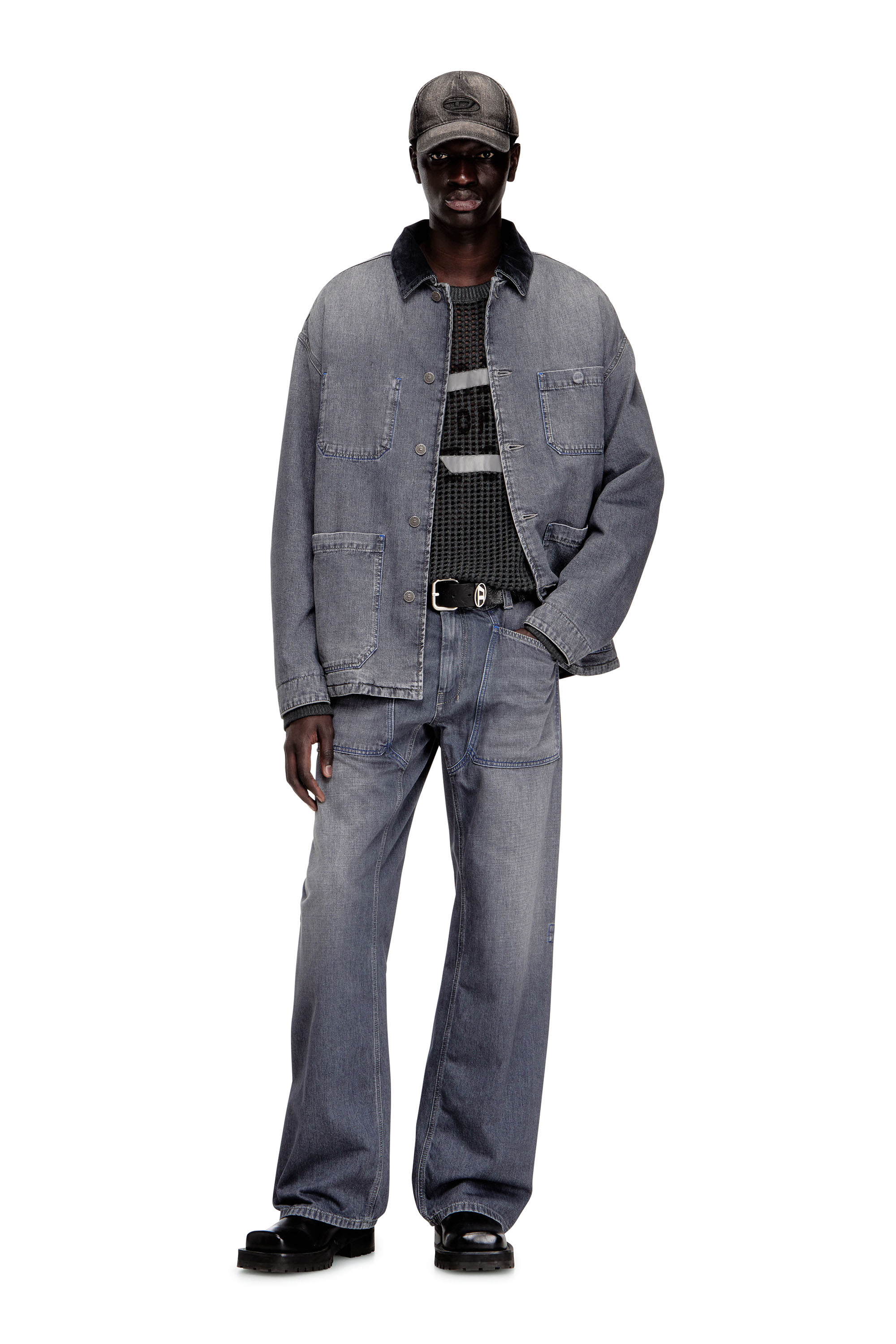 Diesel - Relaxed Jeans D-Zeta 09N83 Uomo, Grigio - Image 2