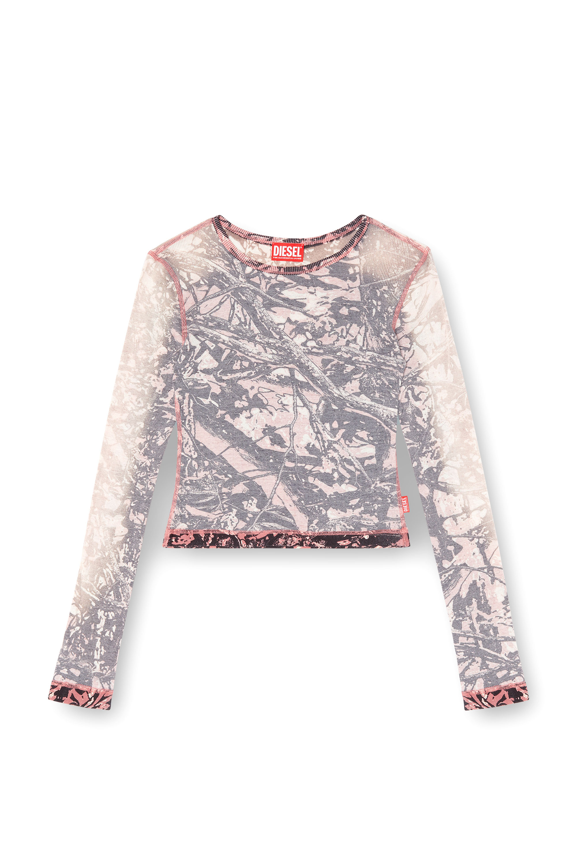 Diesel - T-BANESS-Q1, Maglia con stampa camouflage glitch Donna in Multicolor - 3