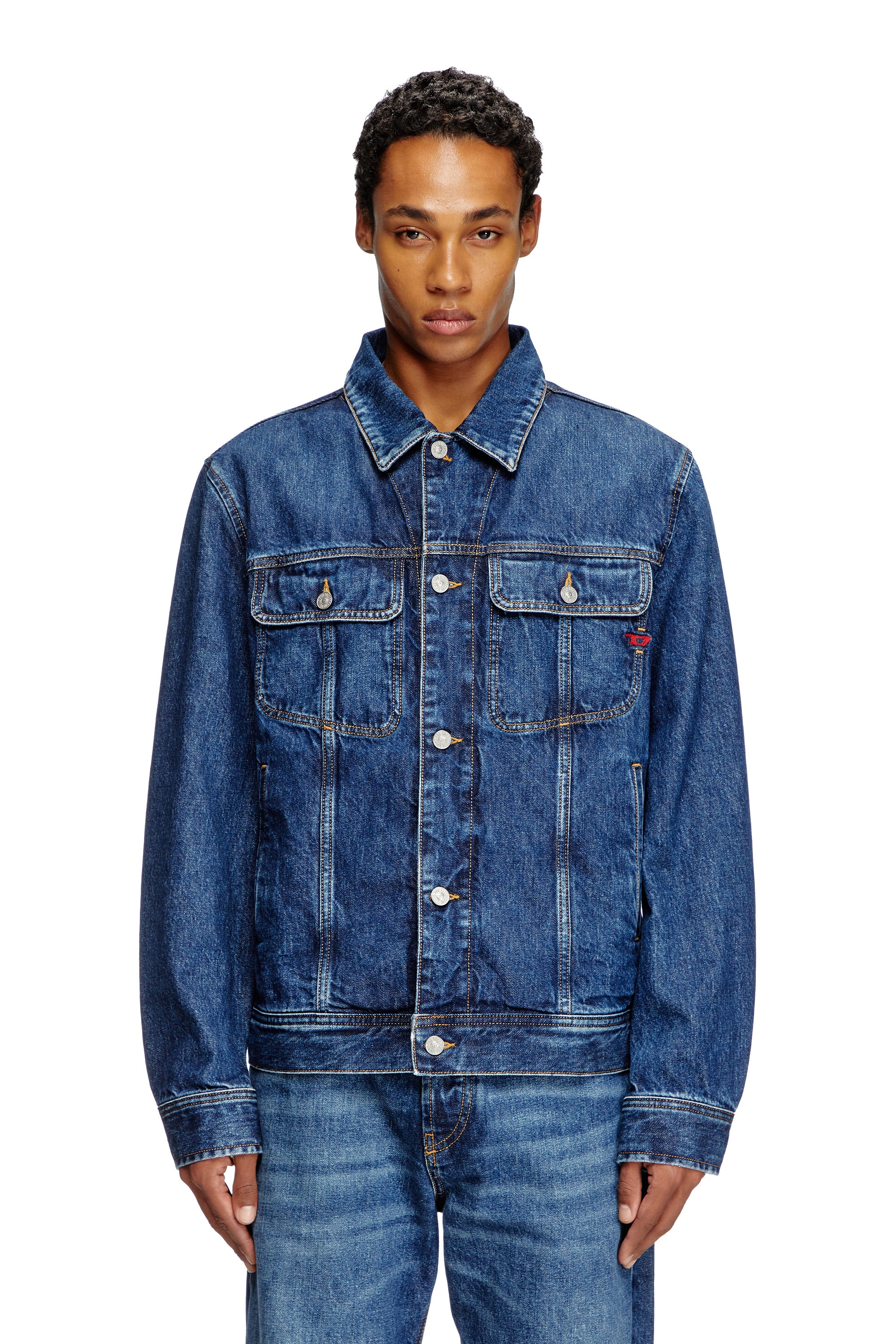 Diesel - D-BARCY, Giacca trucker regular Uomo in Blu - 1