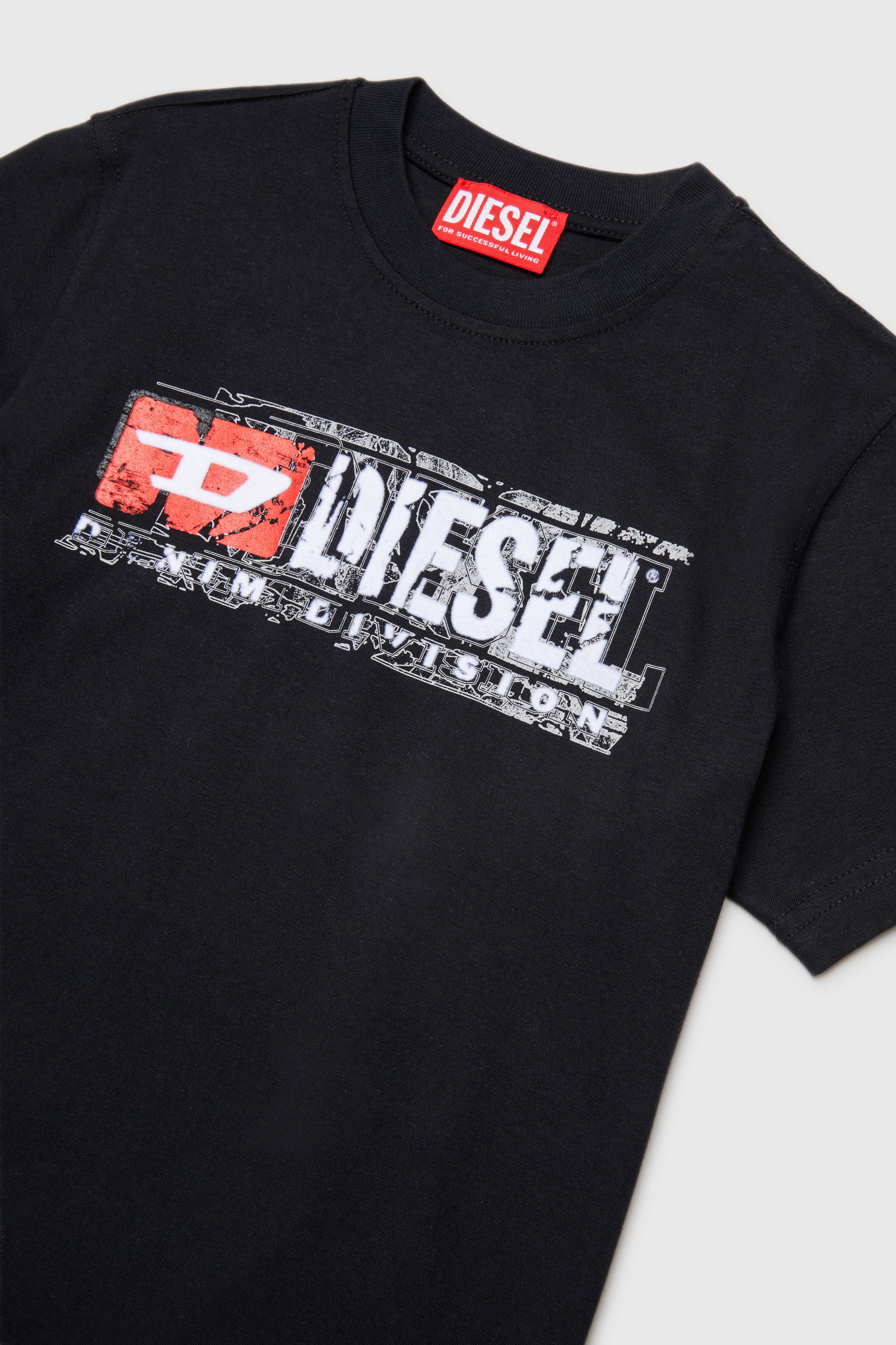 Diesel - TLOMIX, Man's T-shirt with distressed logo print in null - 3