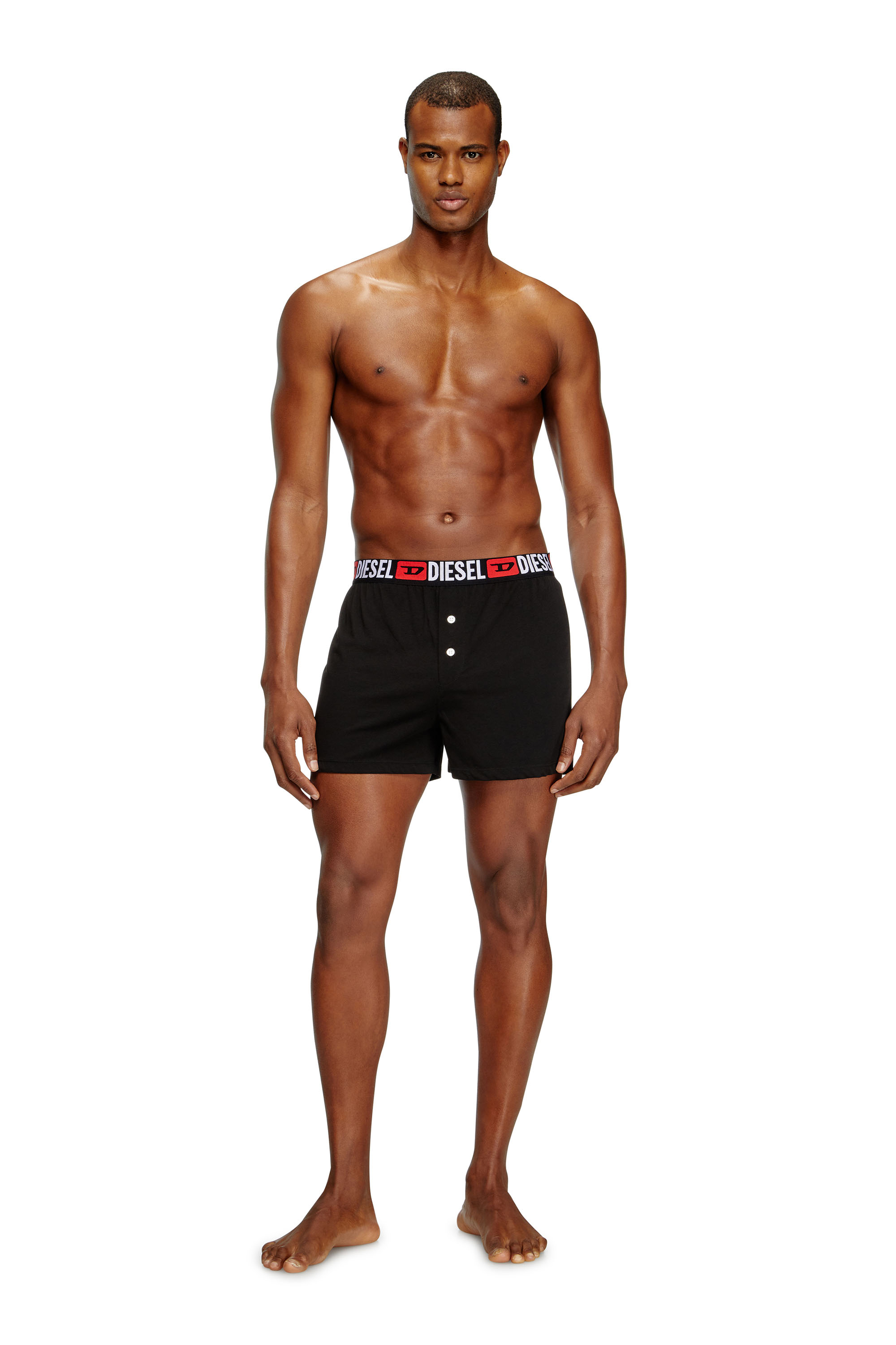 Diesel - STARKIE-D-CORE, Boxer con logo all-over in vita Uomo in Nero - 1