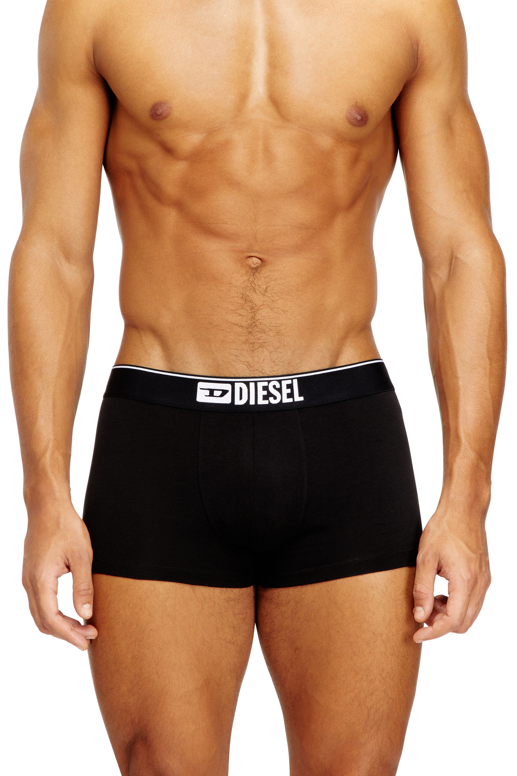 Diesel - DAMIEN-D-BOX-3PACK, Confezione da 3 boxer in cotone elasticizzato con stampa integrale Uomo in Nero - 3