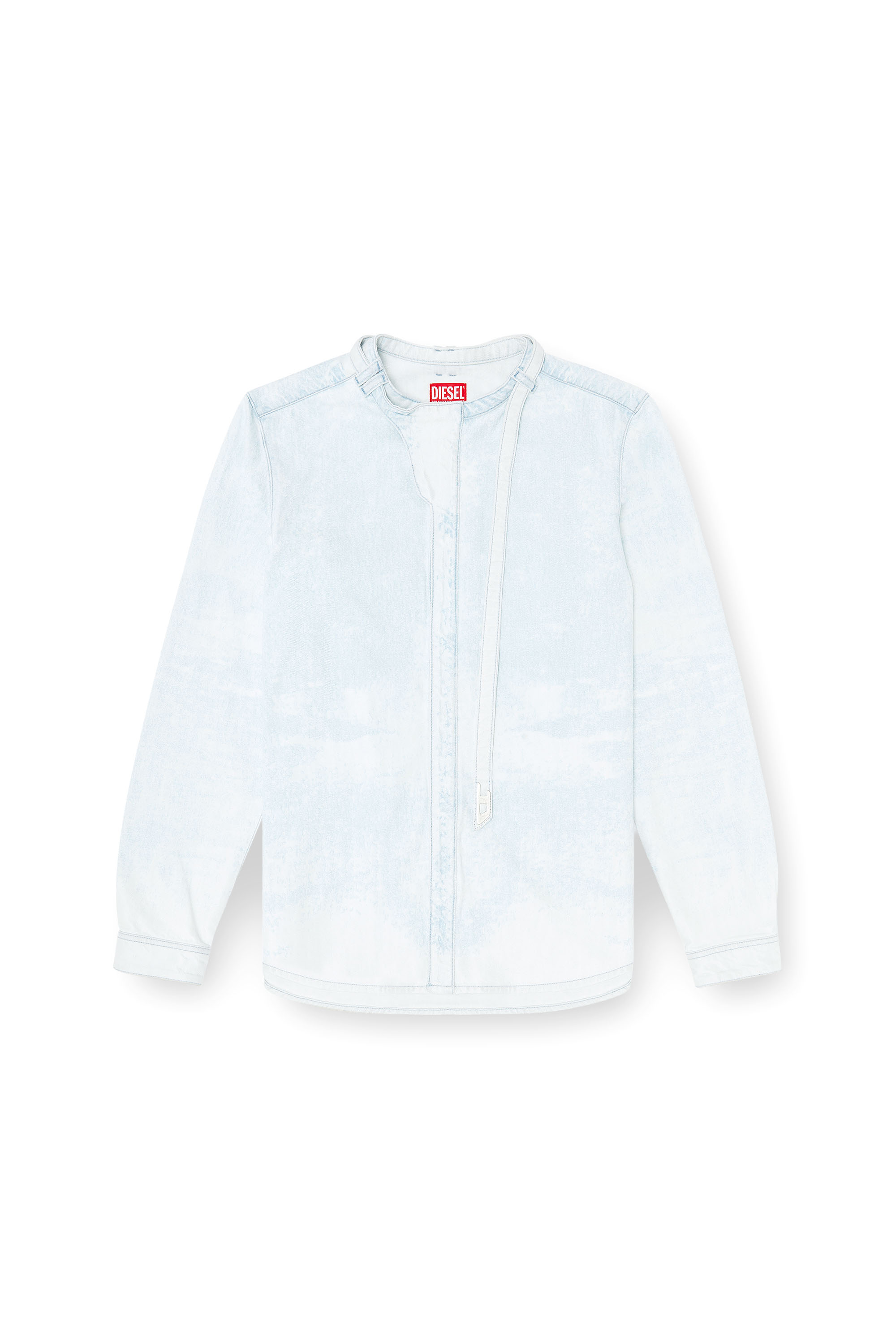 Diesel - D-TYLLAR-FSI, Camicia in satin denim ghiaccio Uomo in Blu - 3