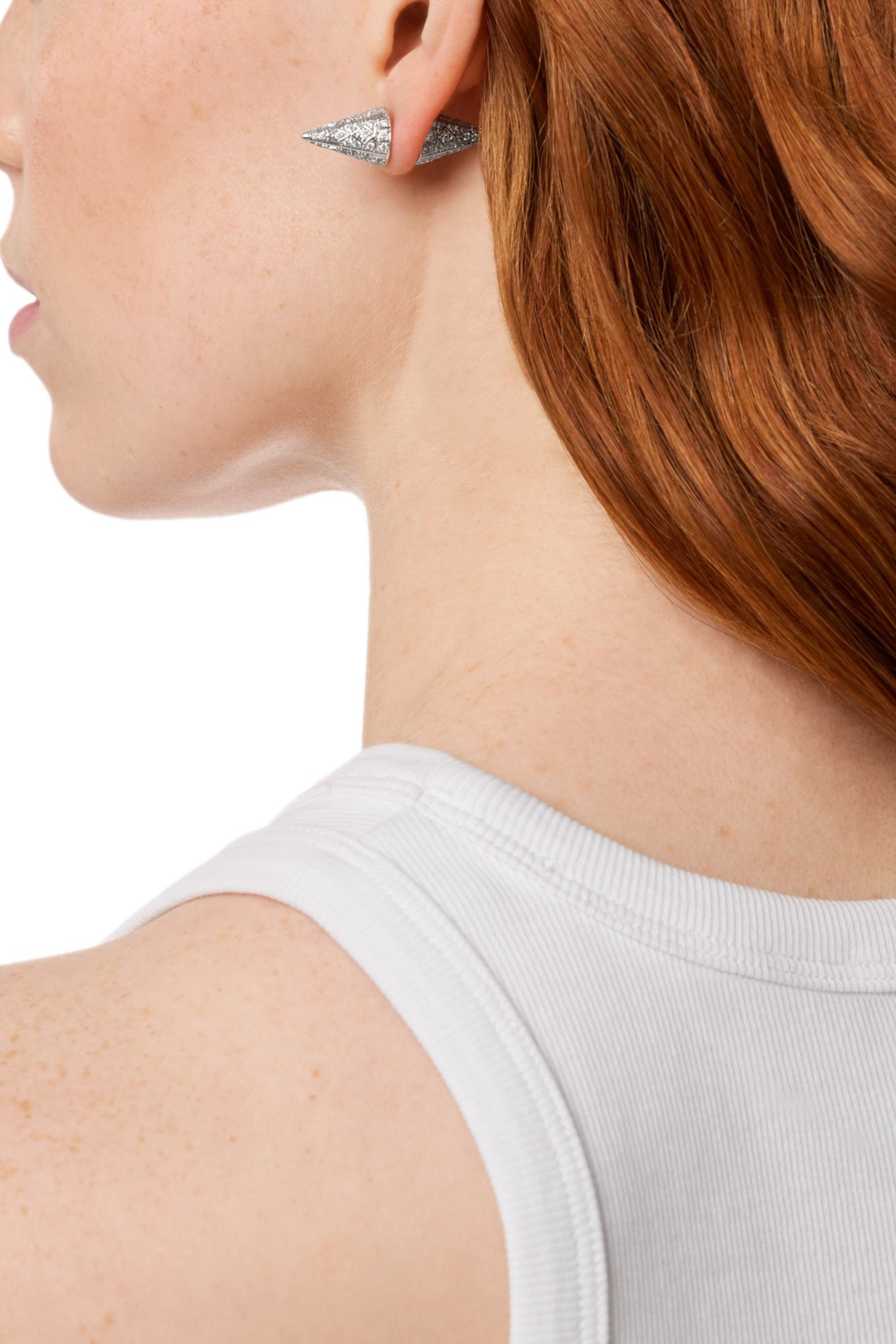 Diesel - DX1658040 JEWELLERY, Orecchini a perno in ottone color argento Unisex in Argento - 3