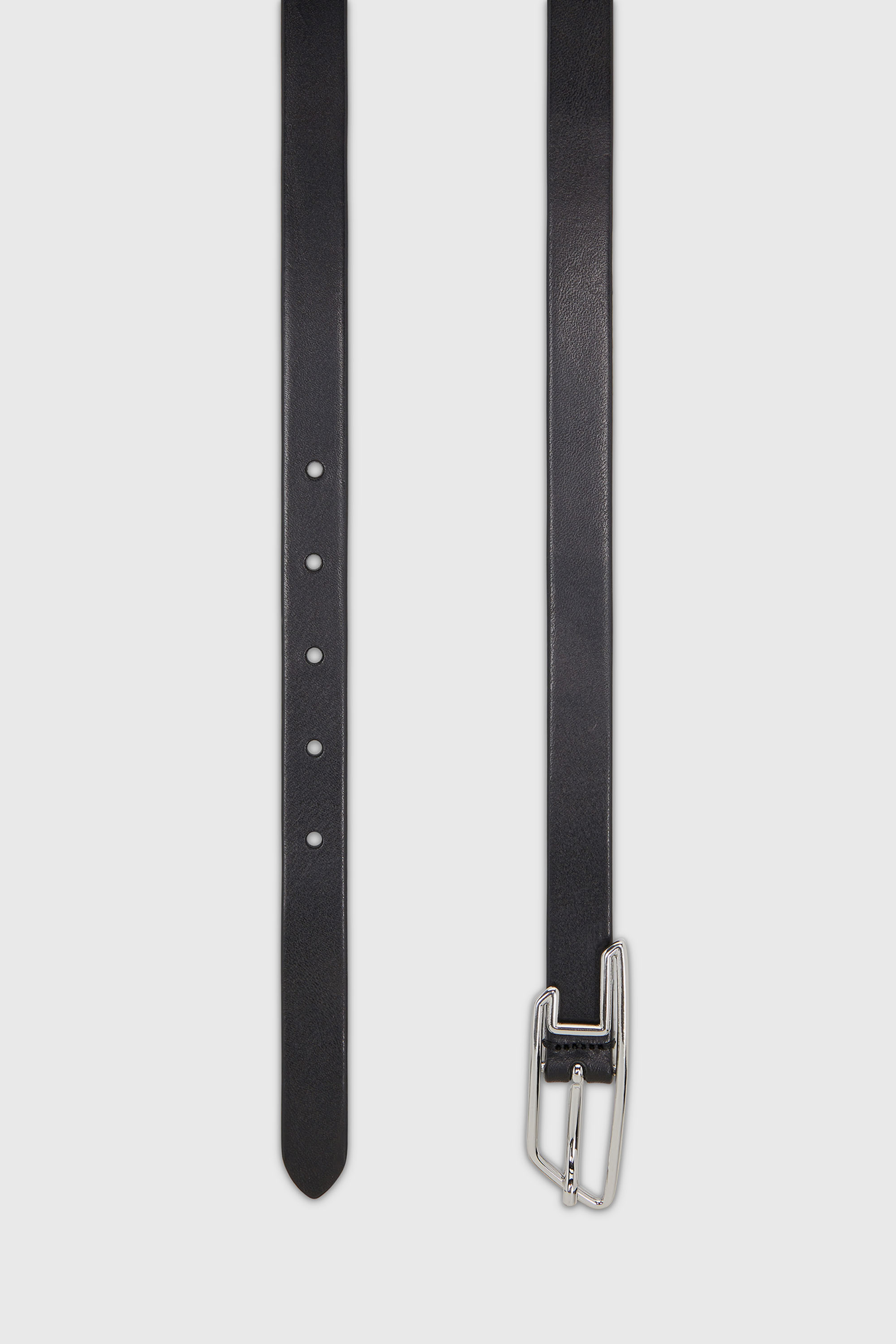 Diesel - B-D LINE W 20, Woman's 2cm belt in pull-up leather with D buckle in Black - 2