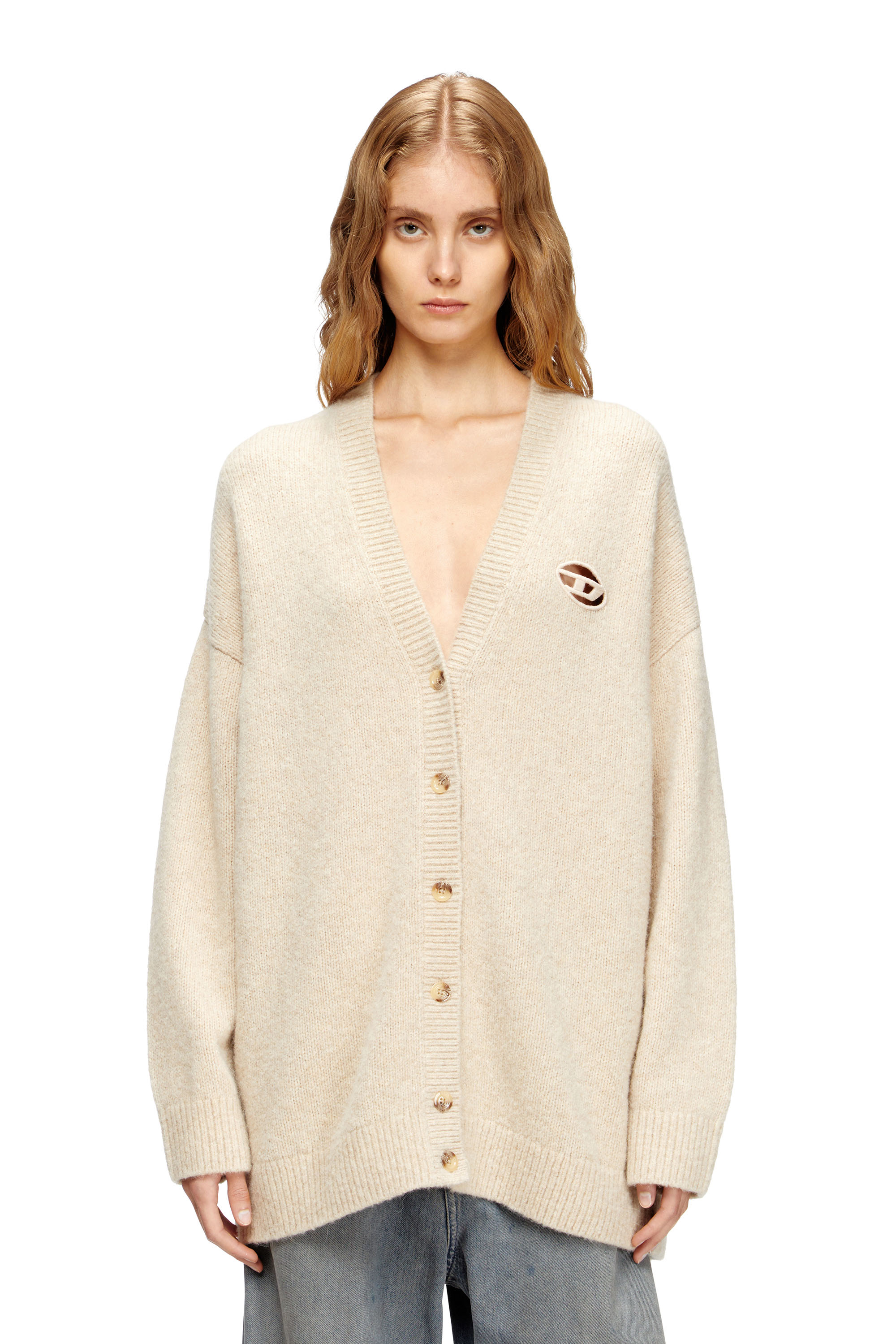 Diesel - M-AREELA, Cardigan in misto lana e alpaca Donna in Beige - 1