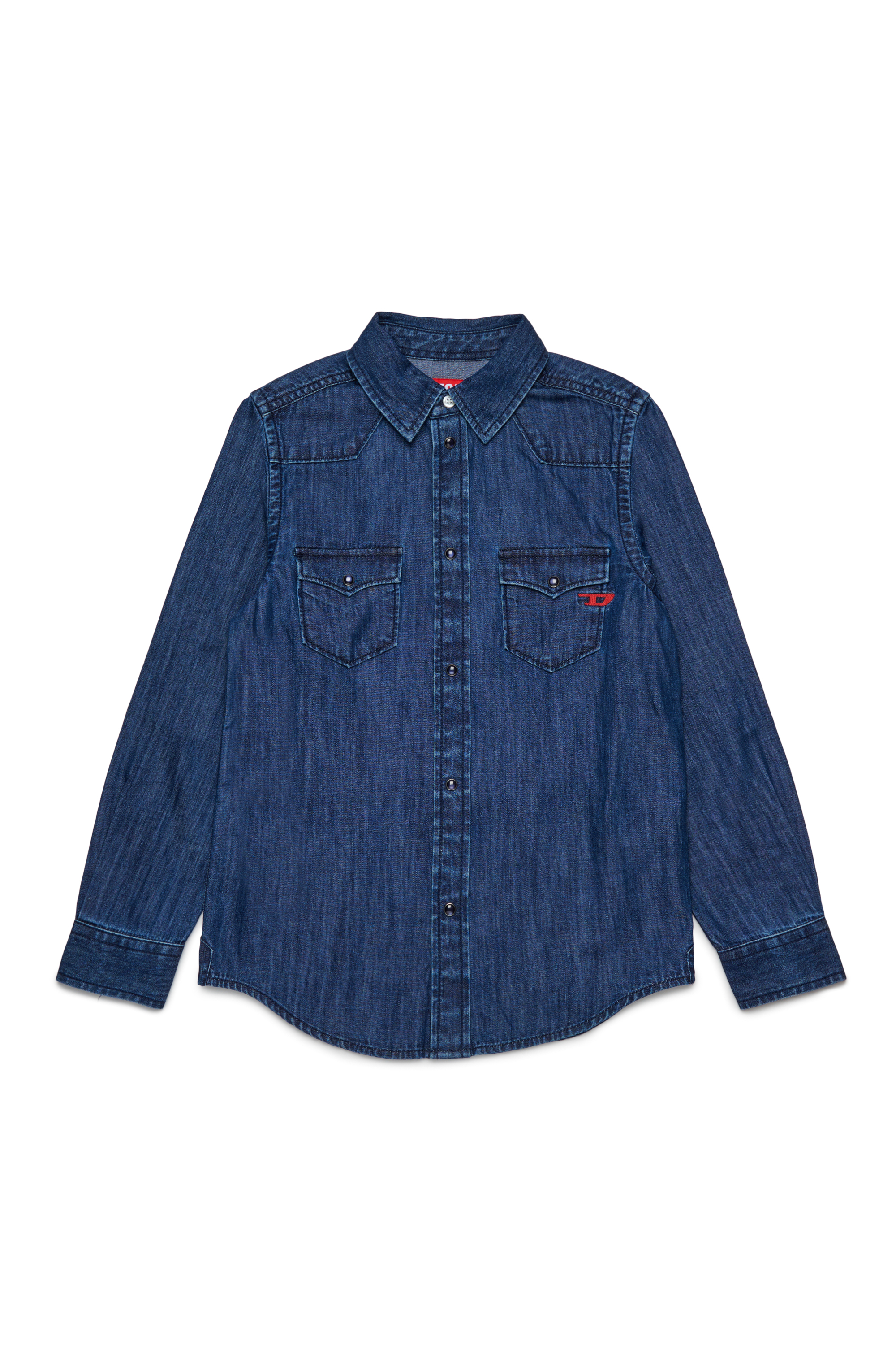 Diesel - CEKO, Camicia in denim con tasca applicata Uomo in Blu - 1