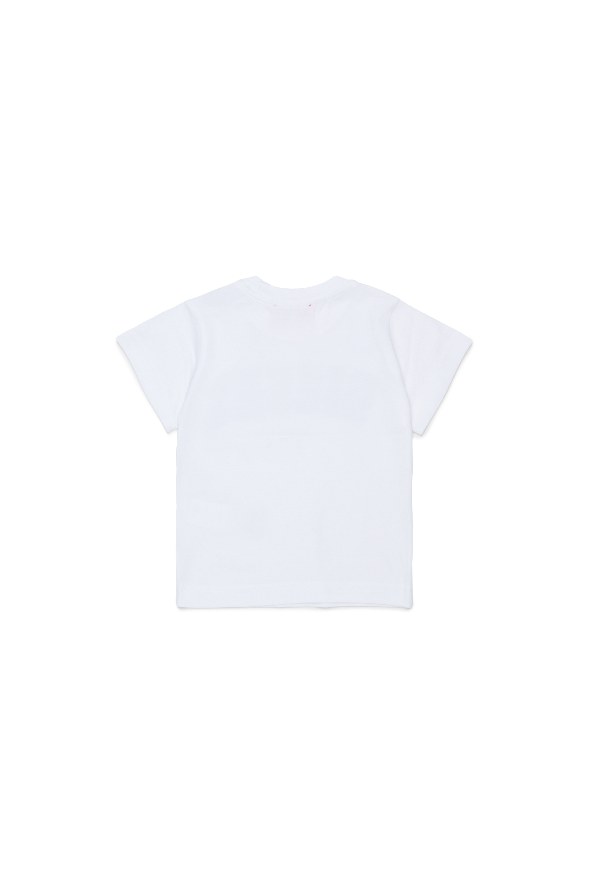 Diesel - TEANSB, T-shirt in cotone con logo effetto sfrangiato Uomo in Bianco - 2