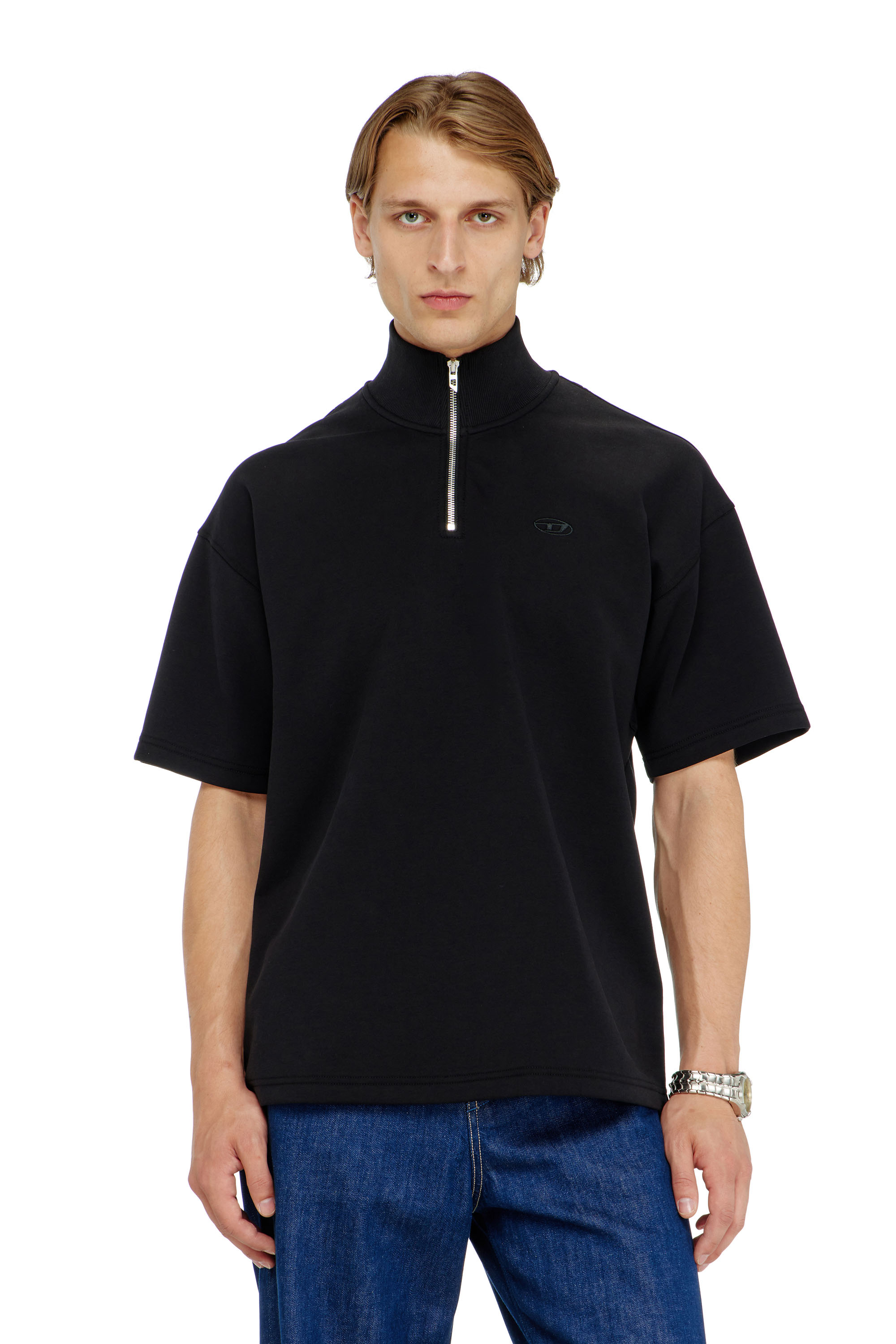Diesel - S-CUBY, Felpa a manica corta con zip in scuba leggero Uomo in ToBeDefined - 1