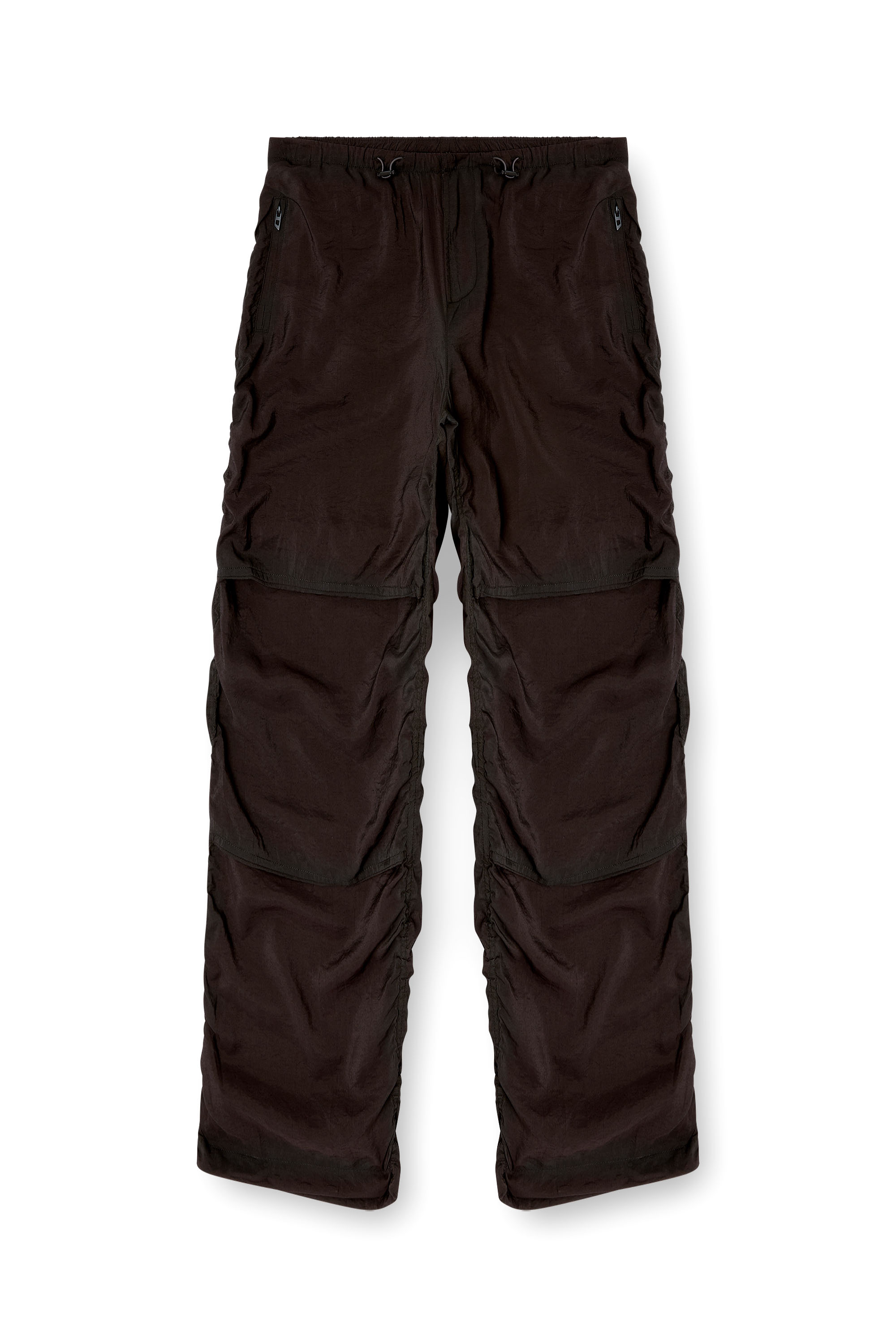Diesel - P-DAILY, Pantaloni utility in tessuto leggero stropicciato Uomo in Nero - 3