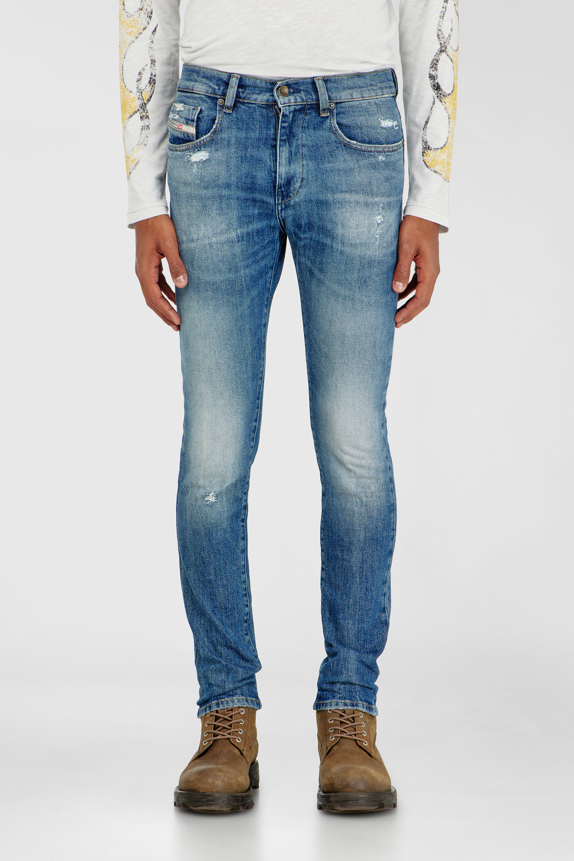 Diesel - Man's Slim Jeans 2019 D-Strukt 0KICR, Medium blue - 1