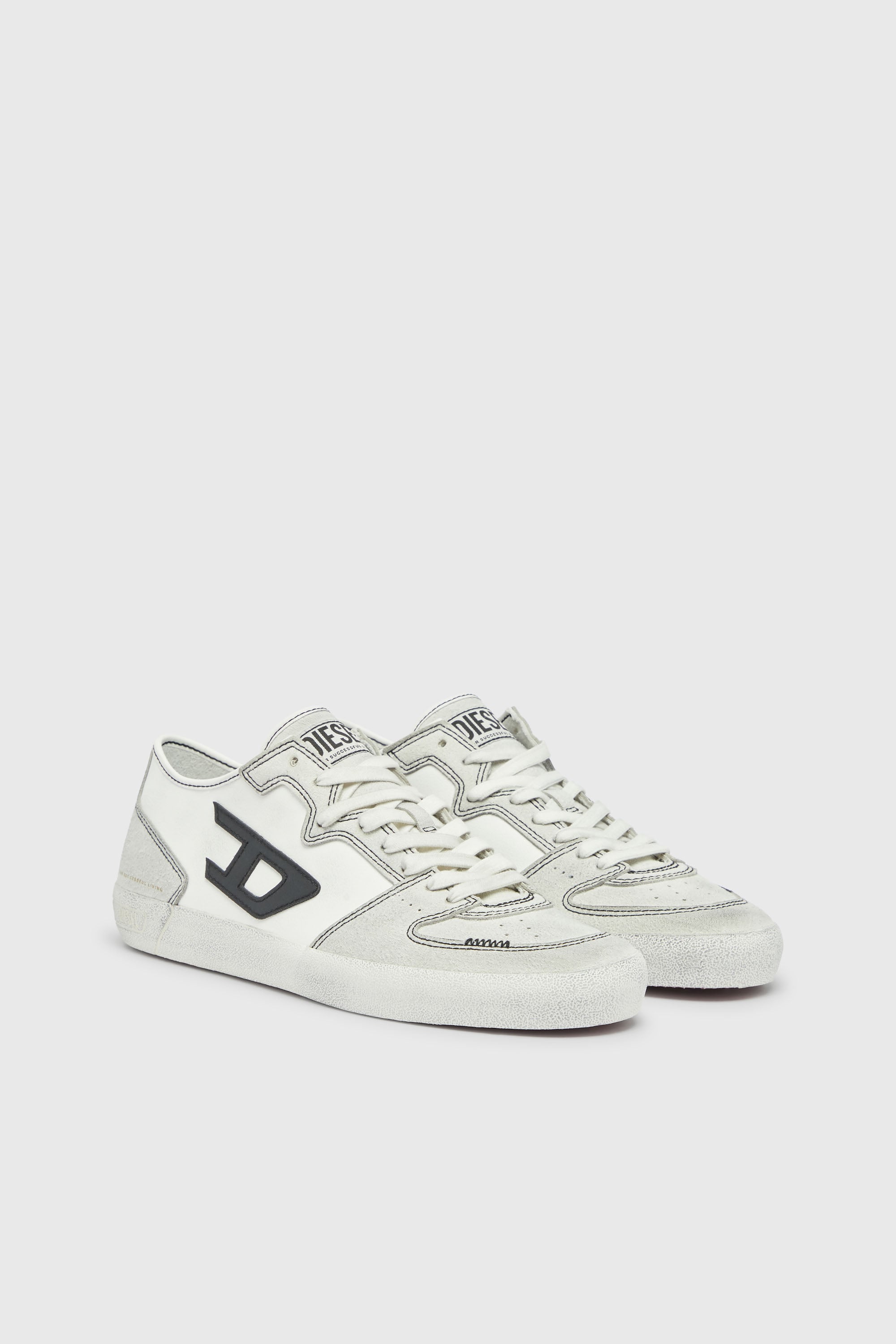 Diesel - S-LEROJI D-2 LOW, S-Leroji - Sneakers con pannelli e D logo Uomo in Bianco - 2