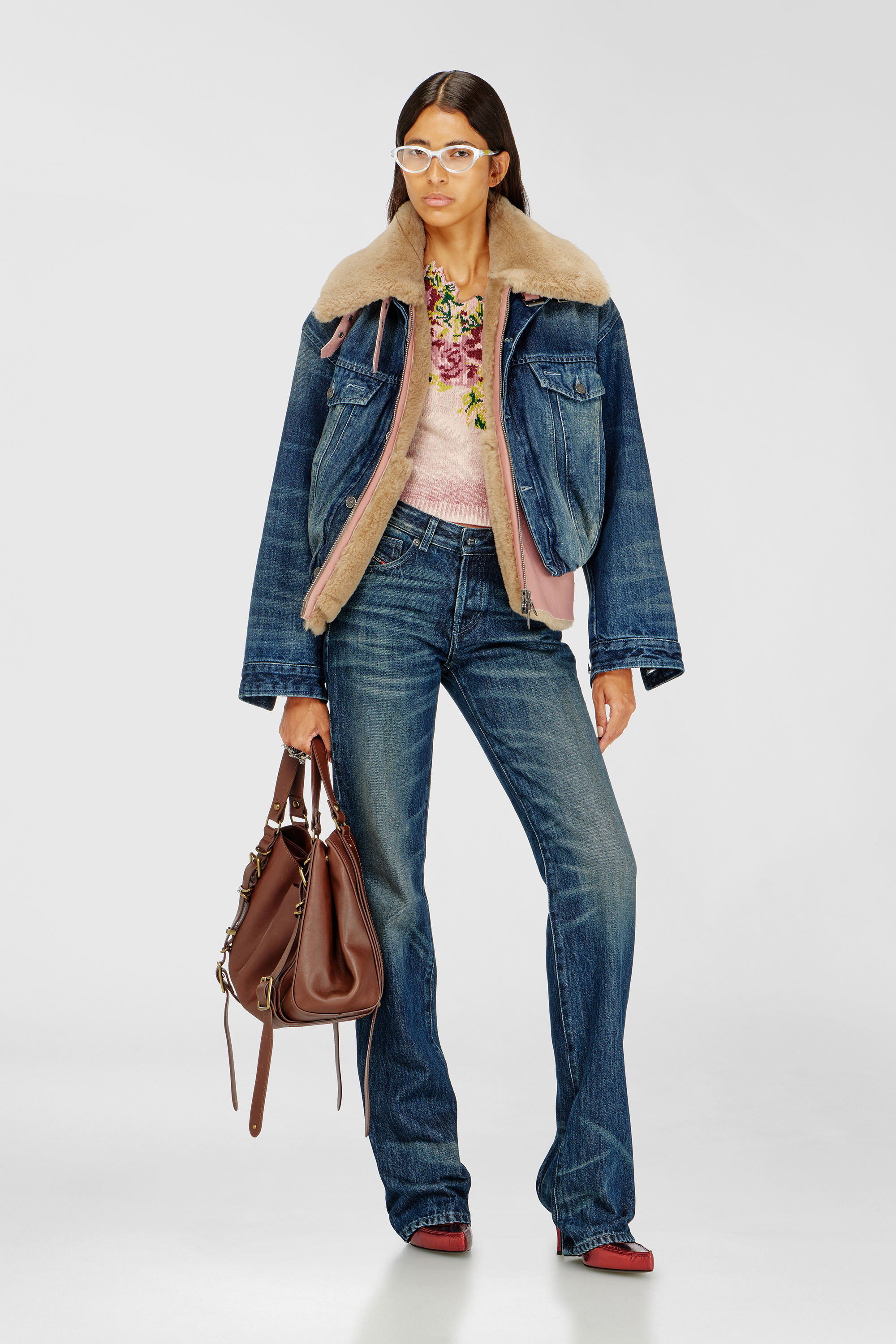 Diesel - DE-MORVI-FSJ, Giacca trucker elasticizzata in denim Donna in Blu - 1