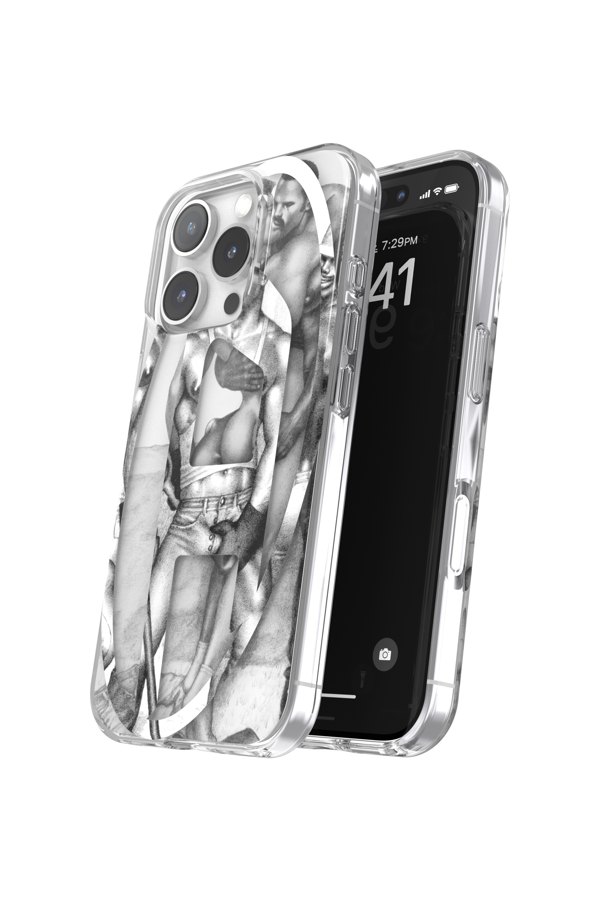 Diesel - 60388 DIESEL TOM OF FINLAND AOP CASE, Cover iPhone 16 Pro ToFF Unisex in Grigio - 3