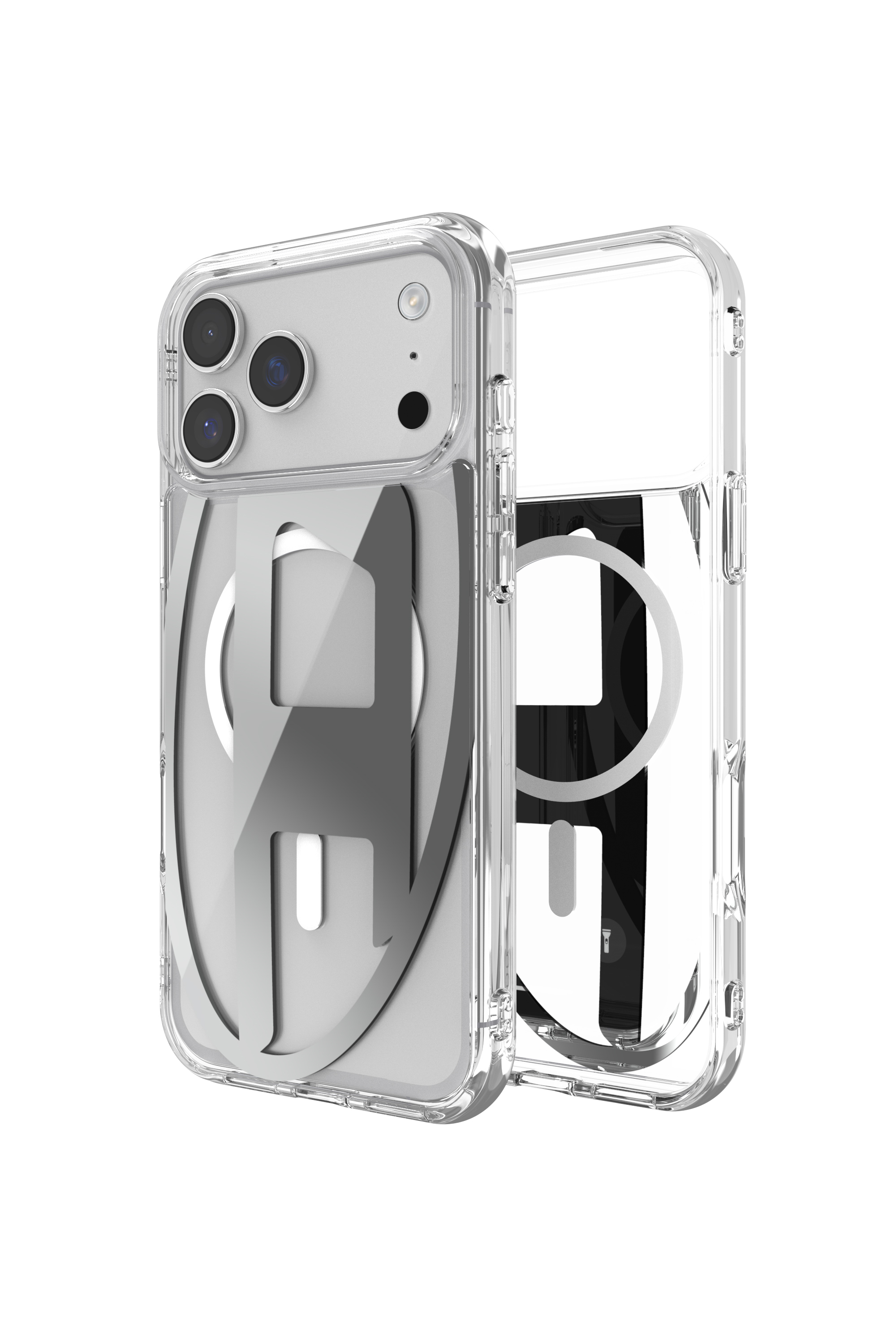 Diesel - 60414 AOP CASE, Custodia Oval D Metallic con Magsafe per iPhone 17 Pro Max Unisex in Grigio - 1
