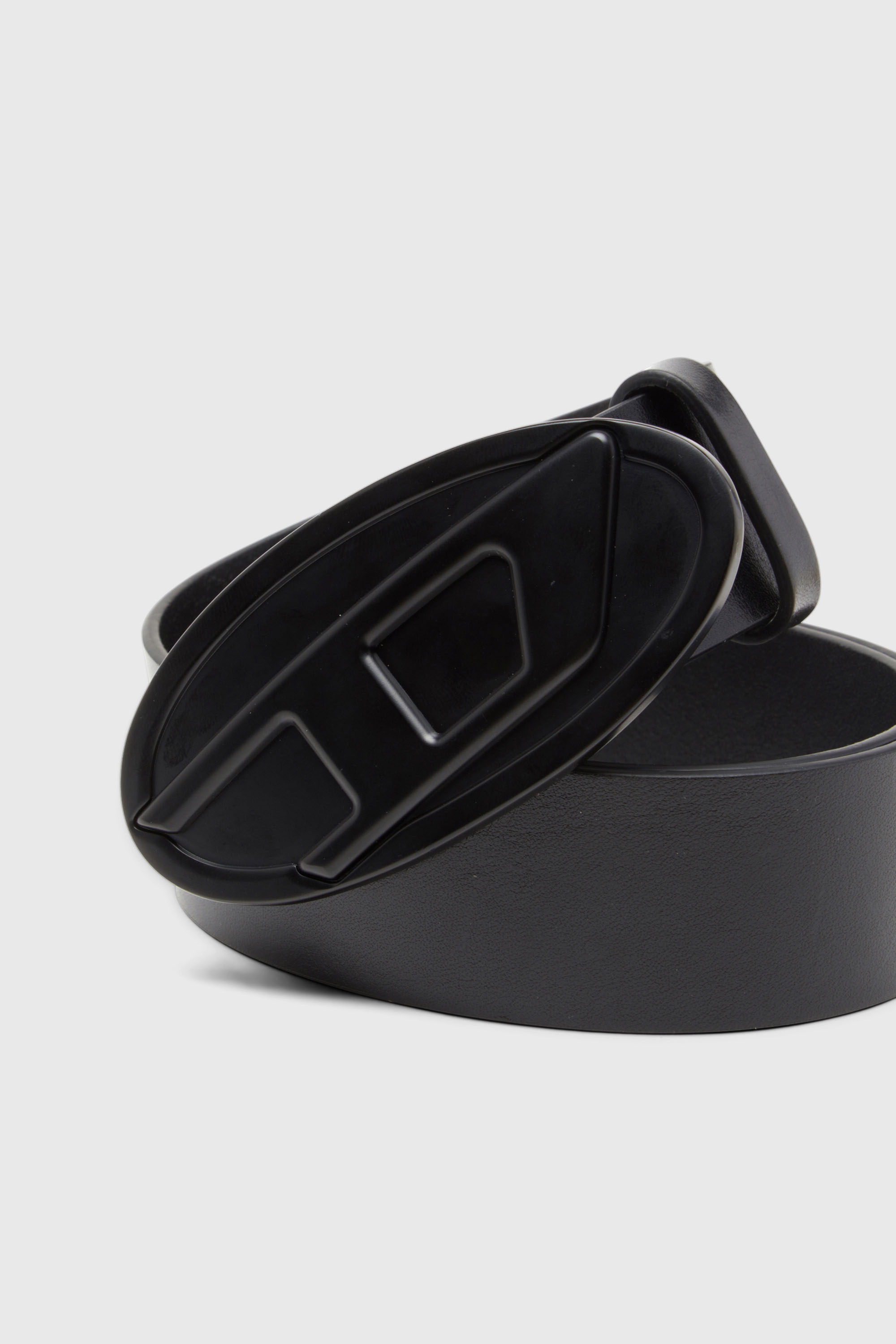 Diesel - B-1DR 2.0, Cintura 4 cm in pelle con placca Oval D Donna in Nero - 3