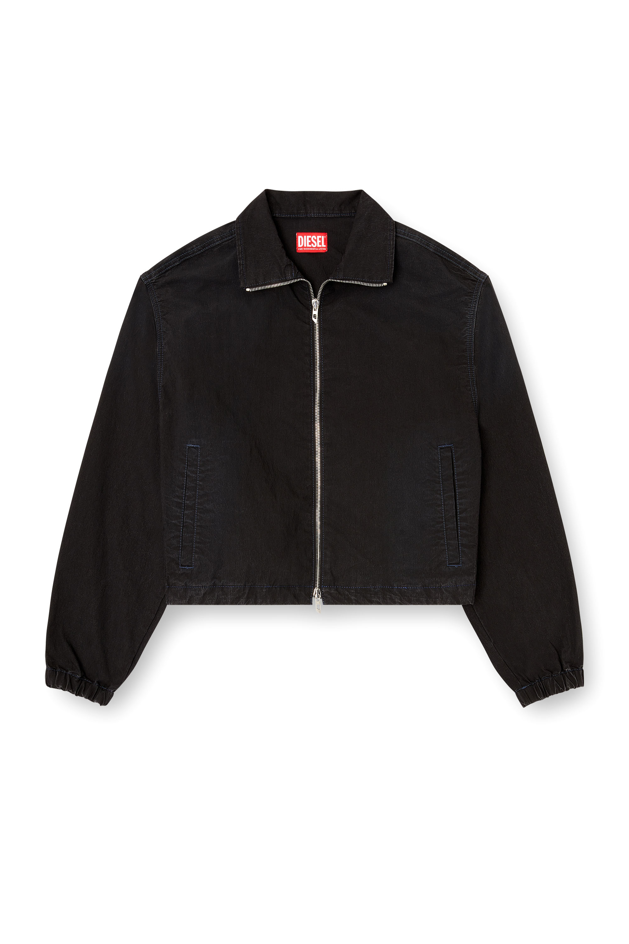Diesel - DE-SANDERZ JOGG, Giacca a collo alto in JoggJeans tecnico Donna in Nero - 3