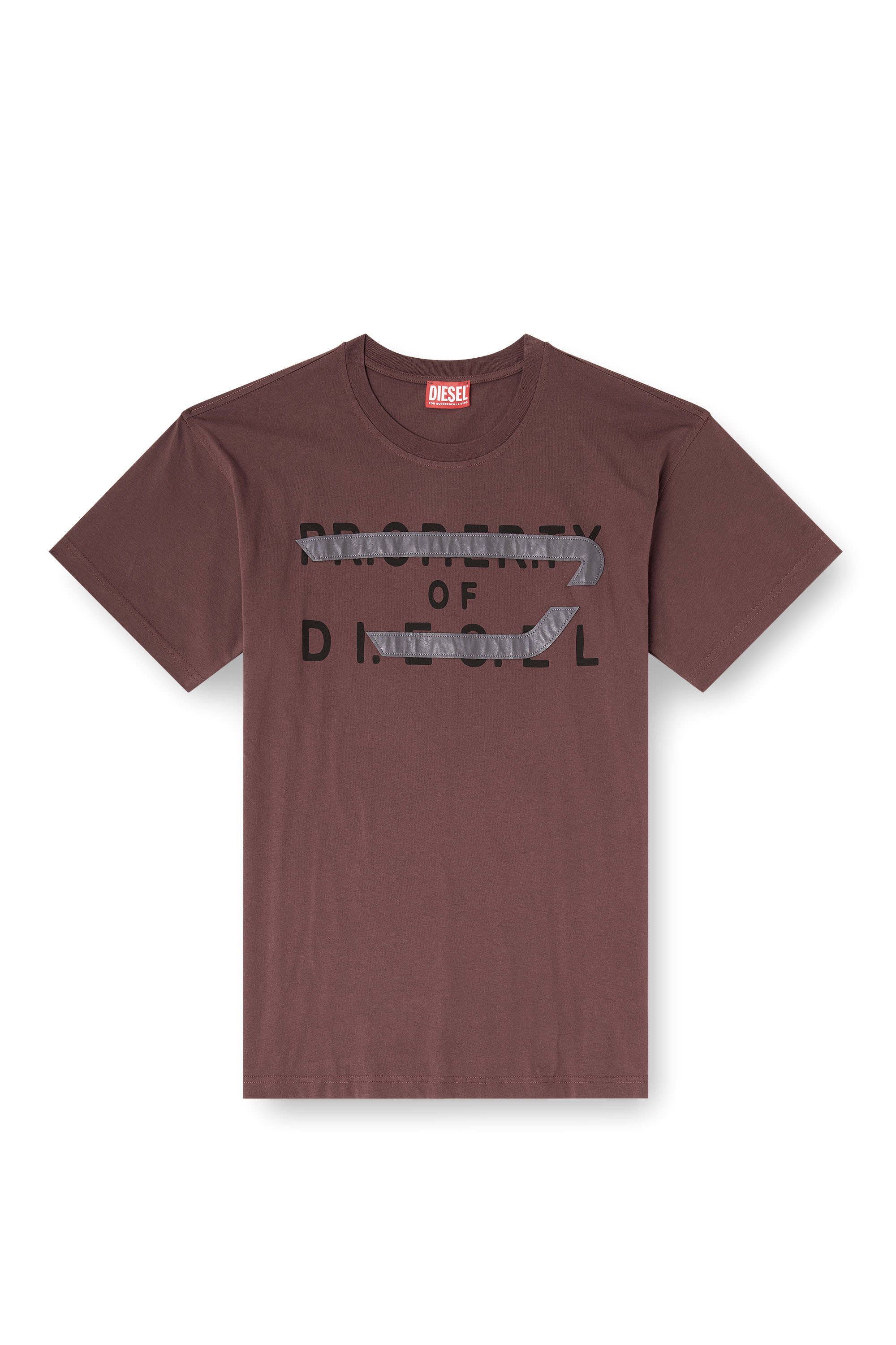 Diesel - T-NORM-V11, T-shirt regular con applicazione D Uomo in Marrone - 3