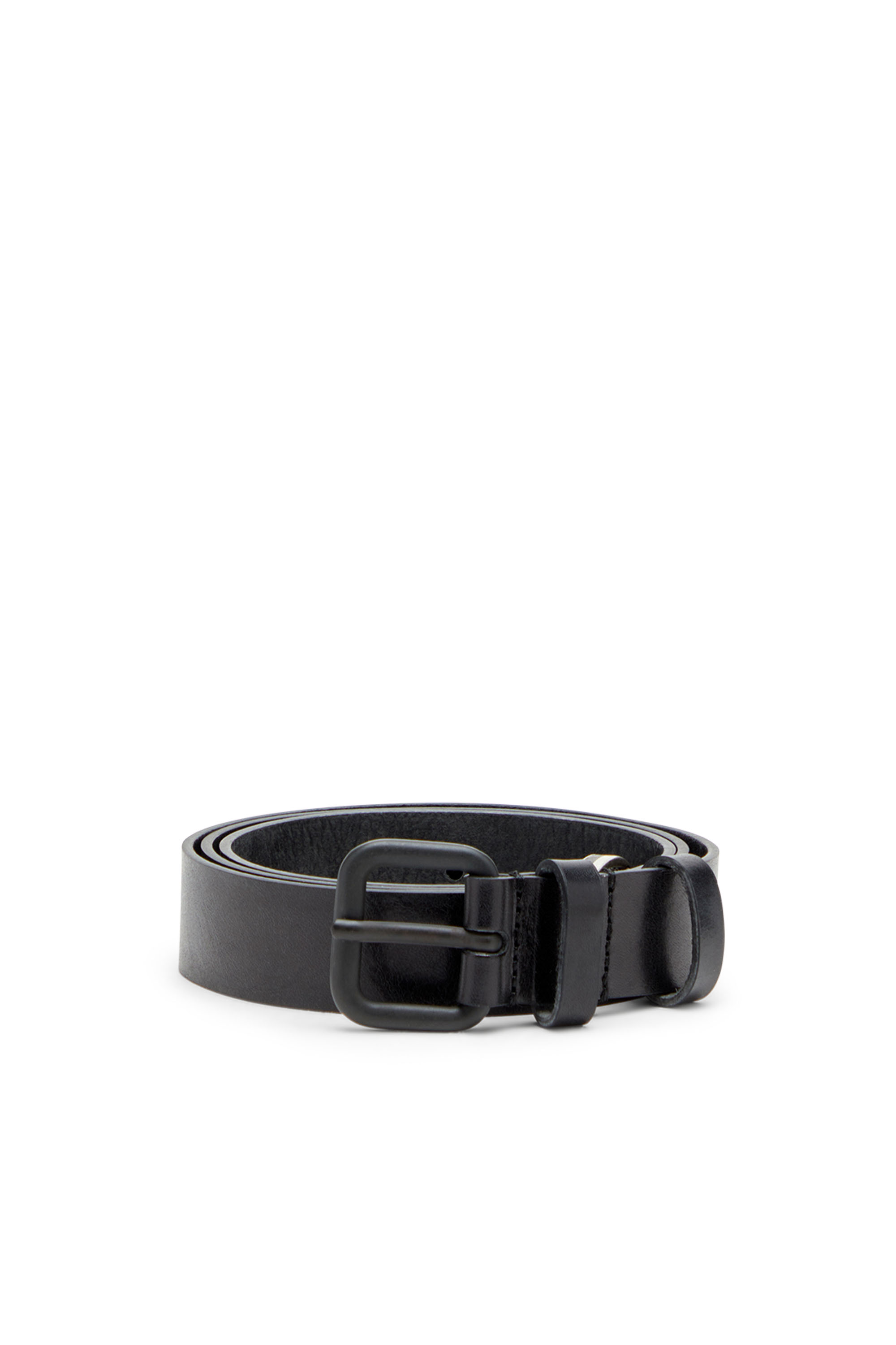 Diesel - B-INLAY, Cintura in pelle con logo oval D Unisex in Nero - 1