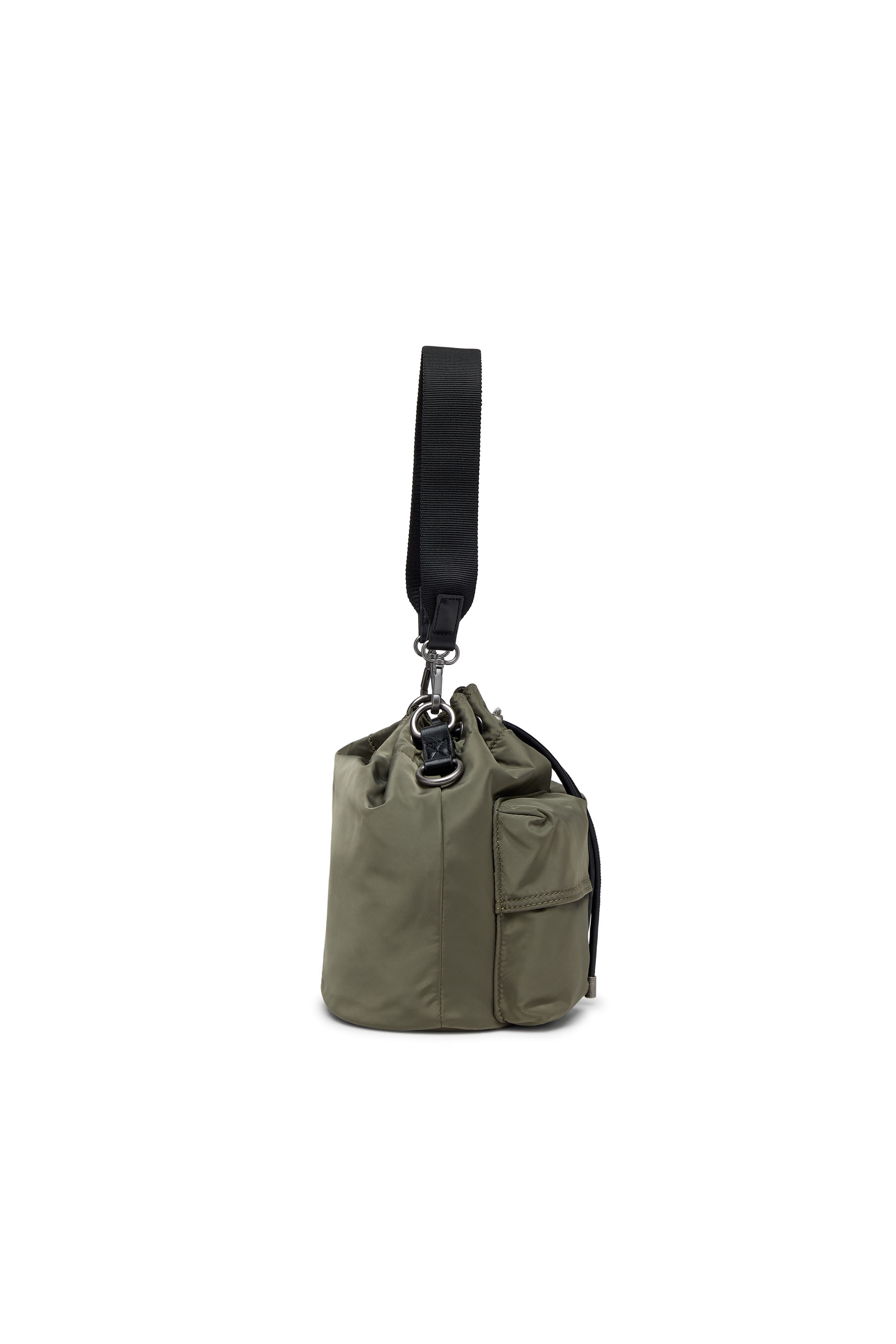 Diesel - MULTI-PKTS BUCKET X, Multi-Pkts-Borsa bucket in tessuto utility Unisex in Verde - 4