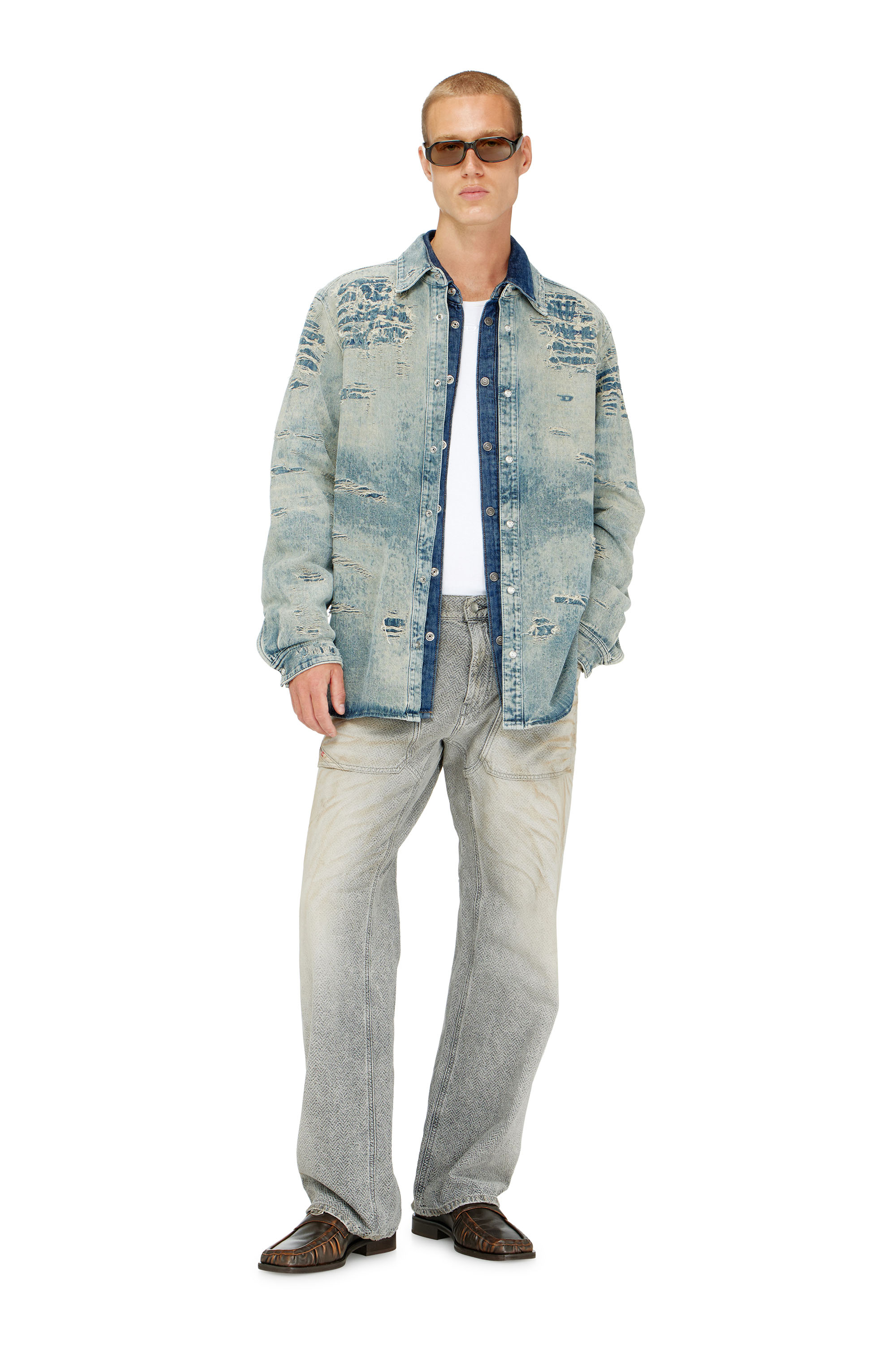Diesel - Relaxed Jeans D-Zeta 09Q11 Uomo, Grigio - Image 1