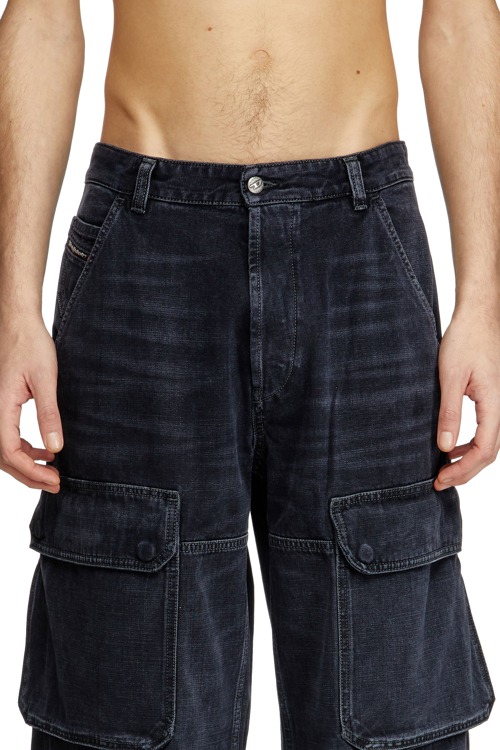 Relaxed Jeans D-Touch 007Z9, Nero/Grigio scuro Diesel - Relaxed Jeans D-Touch 007Z9 Uomo, Nero/Grigio scuro - Image 5