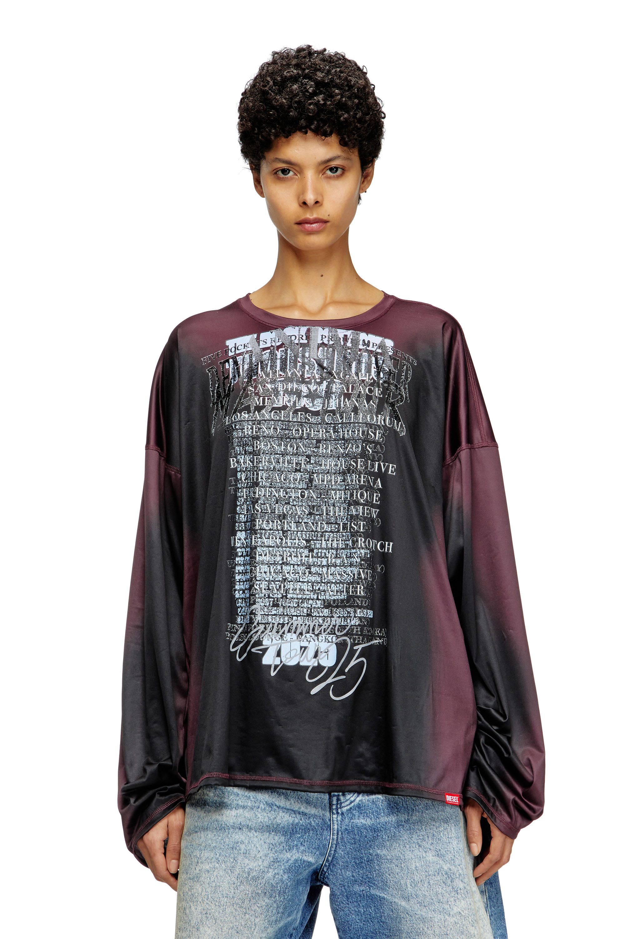 Diesel - T-OLAVI-AA, T-shirt a maniche lunghe in tech-jersey con stampa DJ Unisex in Multicolor - 6