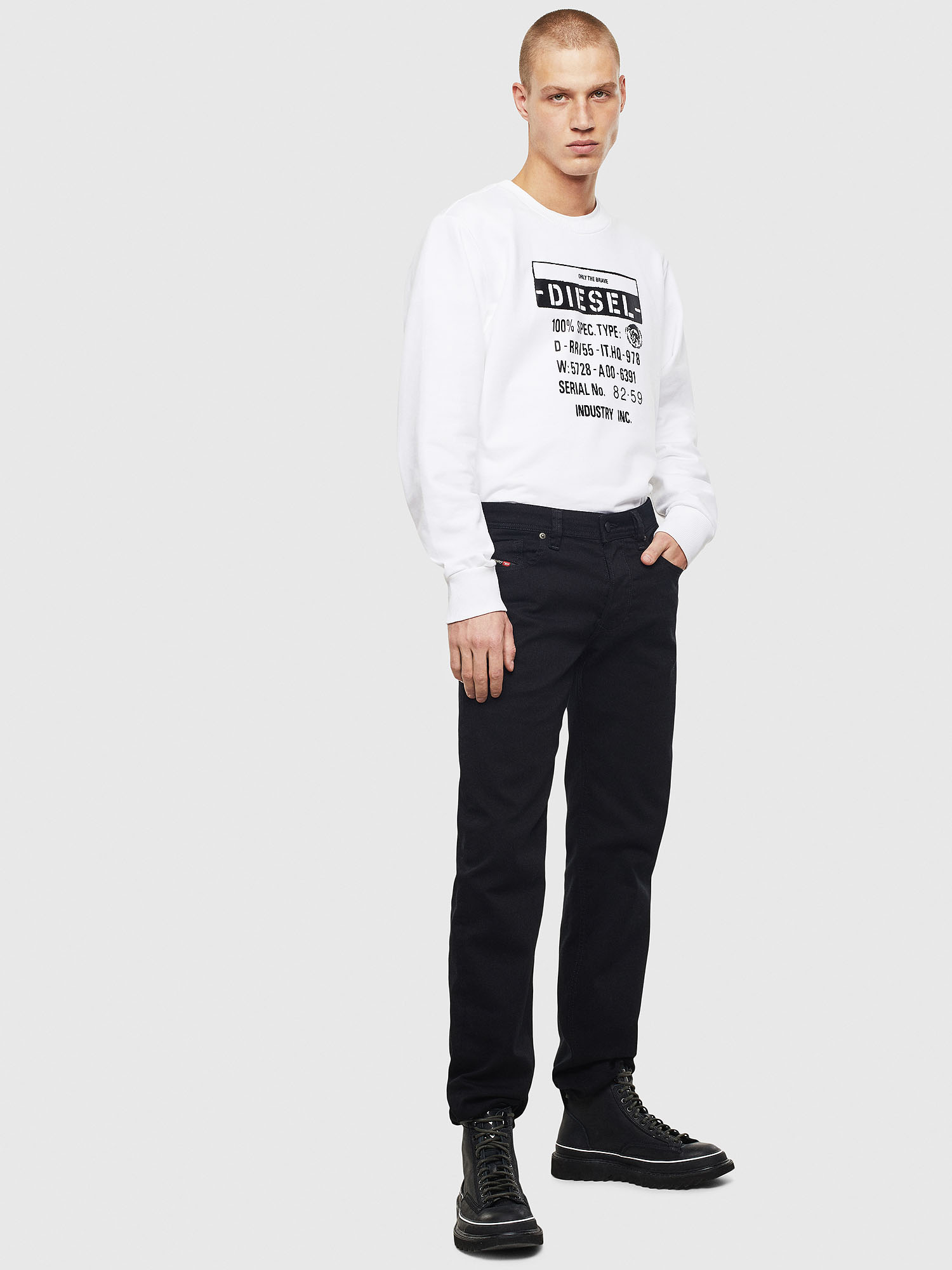 Diesel - Straight Jeans 1985 Larkee 0688H, Nero/Grigio scuro - Image 5