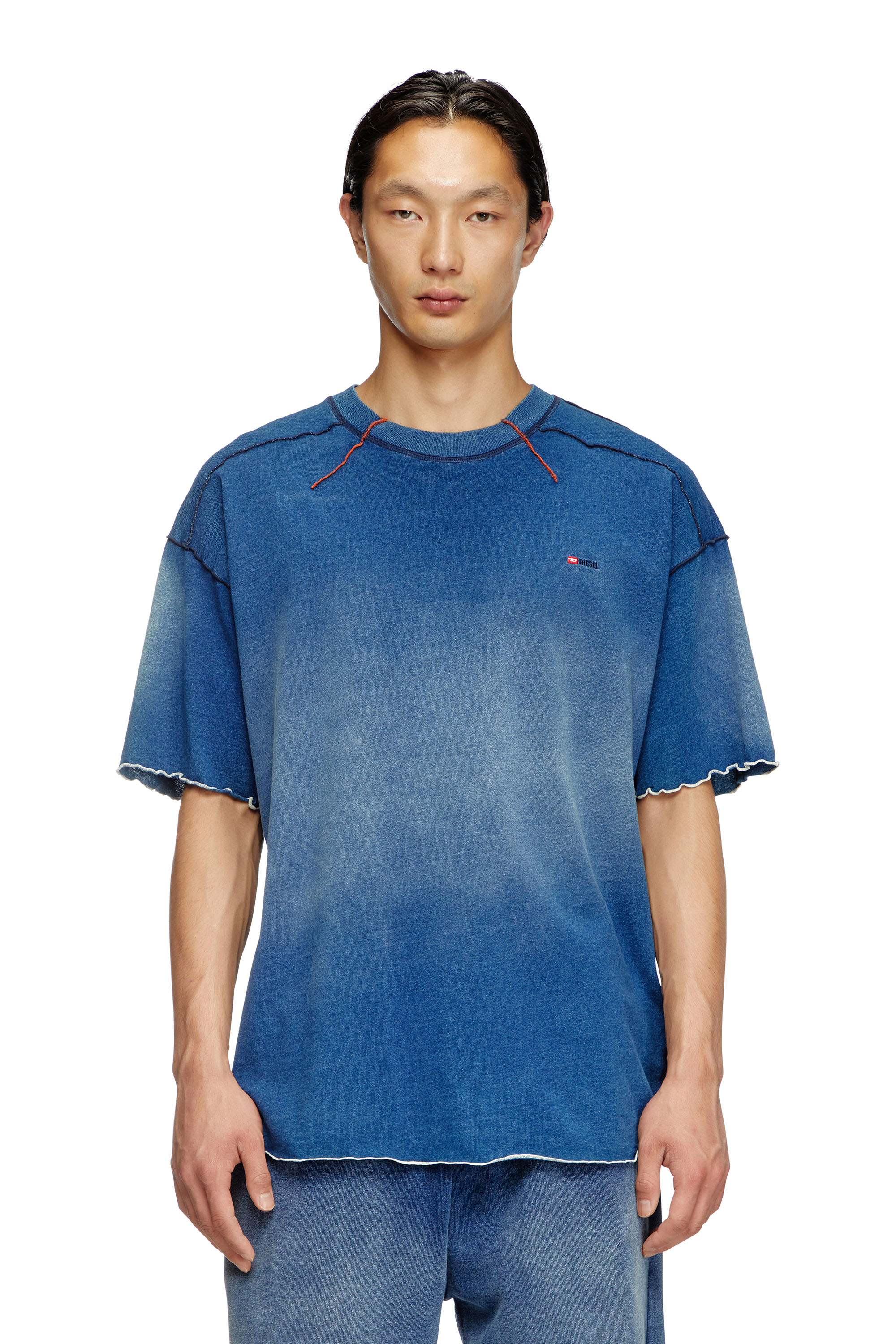 Diesel - T-CRAO-BOXT, T-shirt con micro logo Uomo in Blu - 1