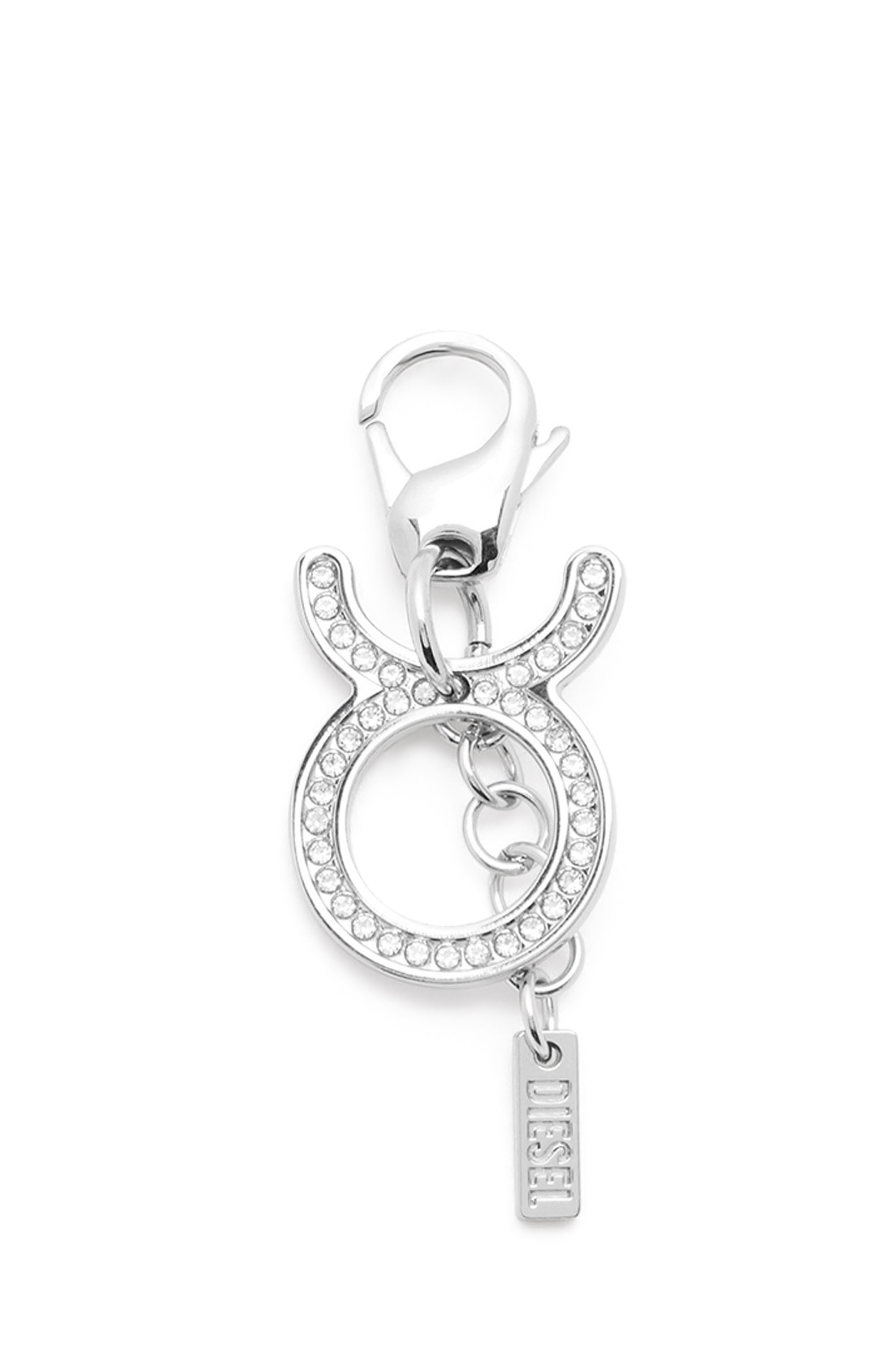Diesel - CHARM TAURUS, Charm zodiaco Toro in metallo con strass Unisex in Argento - 1