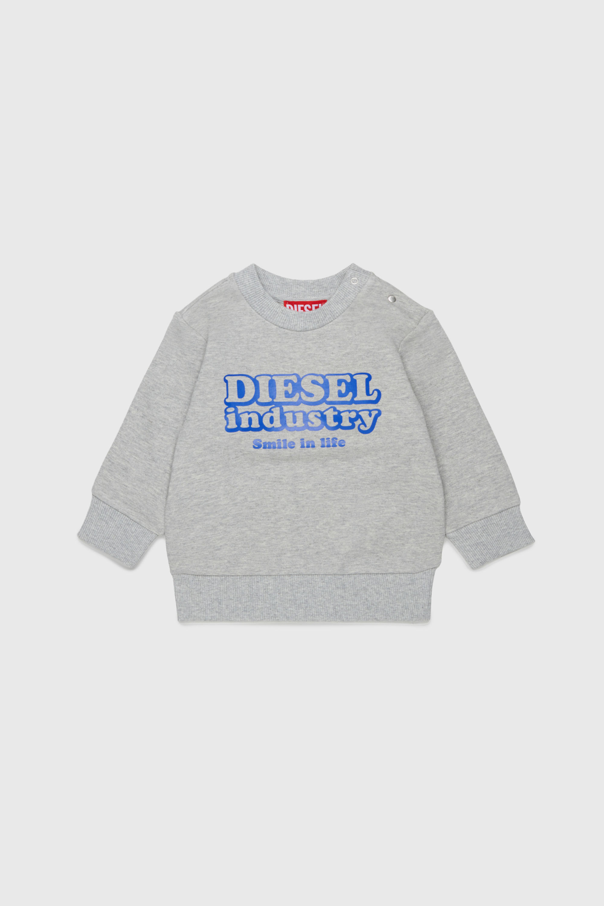 Diesel - SLODIMB, Felpa in cotone con stampa Diesel Industry Uomo in Grigio - 1