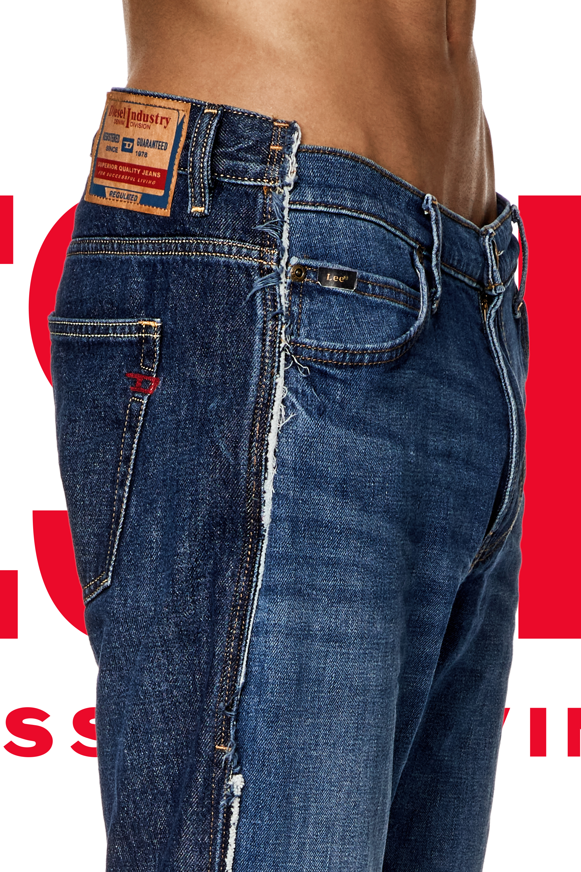 Diesel - Straight Jeans Dieseloves 04 09K47, Blu medio - Image 2