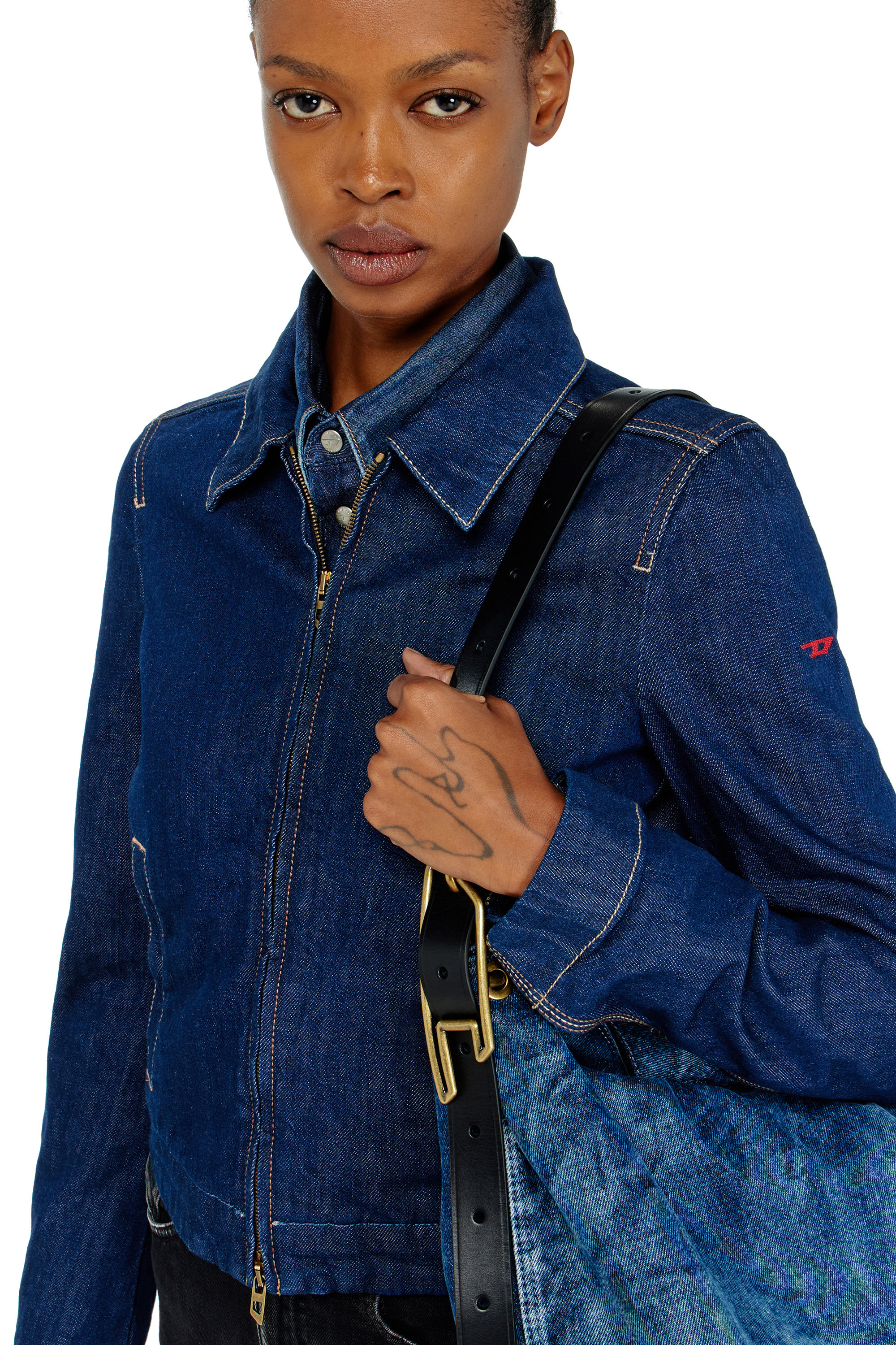 Diesel - DE-CORB, Giacca coach in denim rinse Donna in Blu - 4