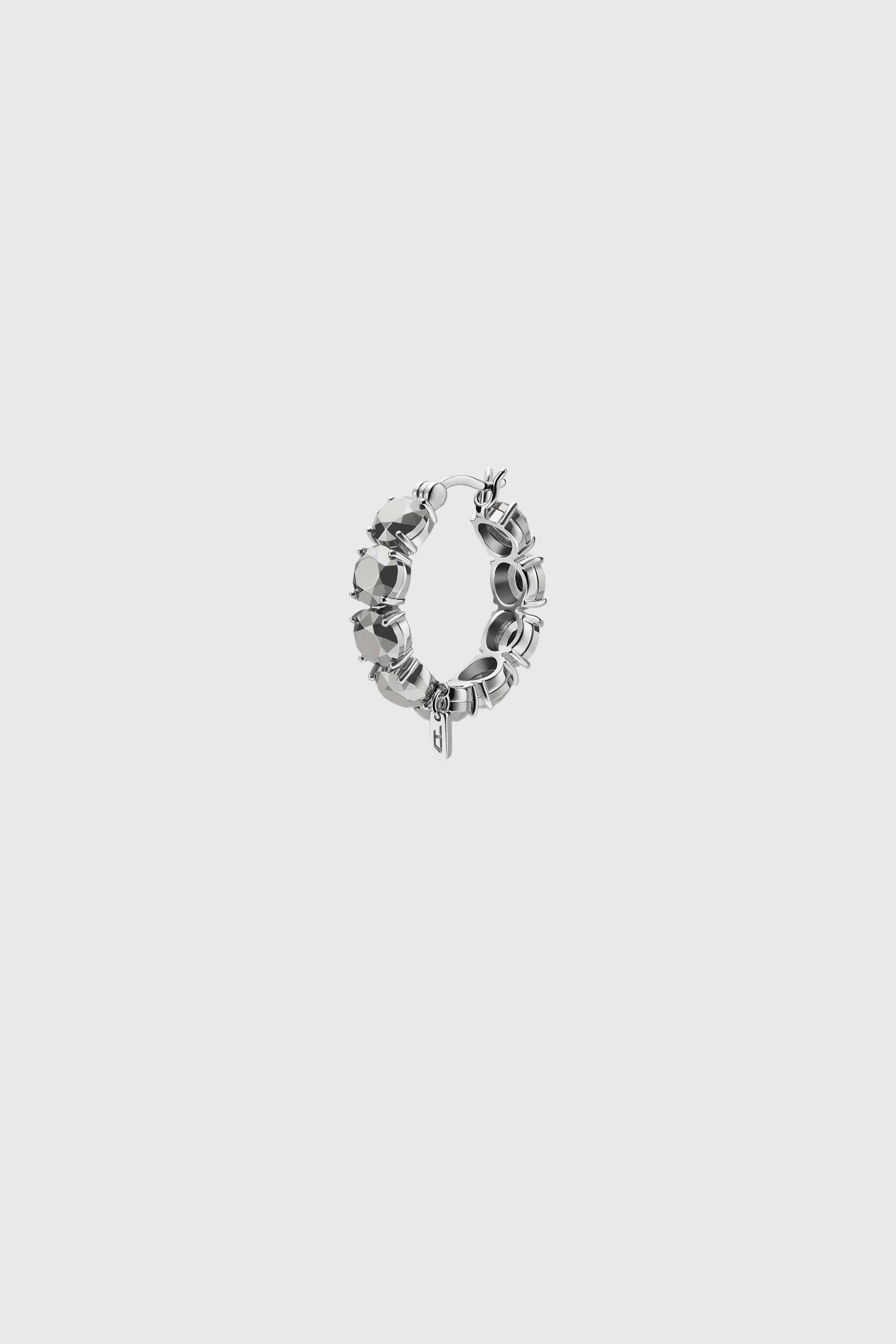Diesel - DL1357040 STERLING SILVER JEWEL, Orecchino a cerchio in argento sterling Unisex in Argento - 1