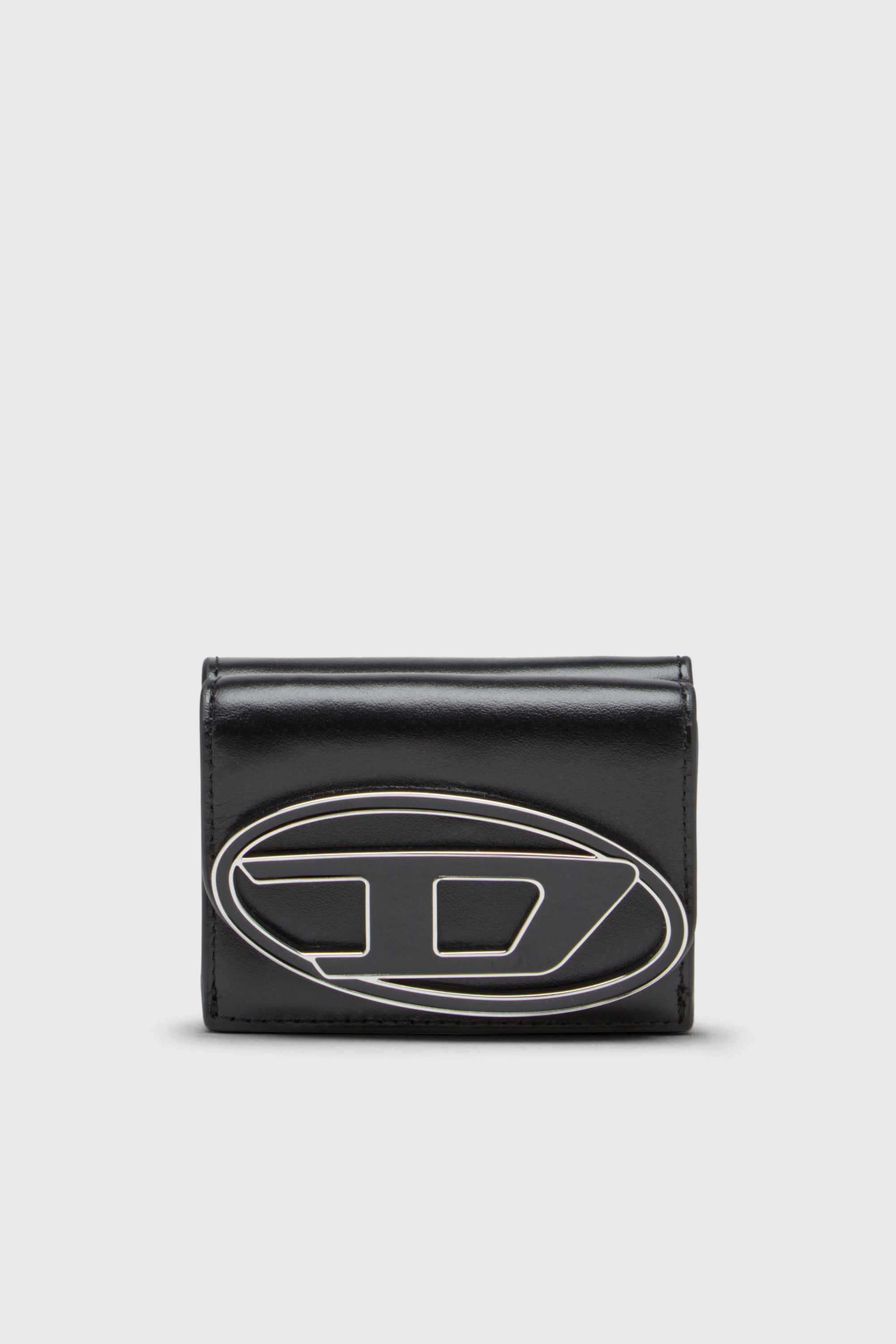 Diesel - 1DR TRI FOLD COIN XS II, Portafoglio in pelle pieghevole in tre parti Donna in Nero - 1