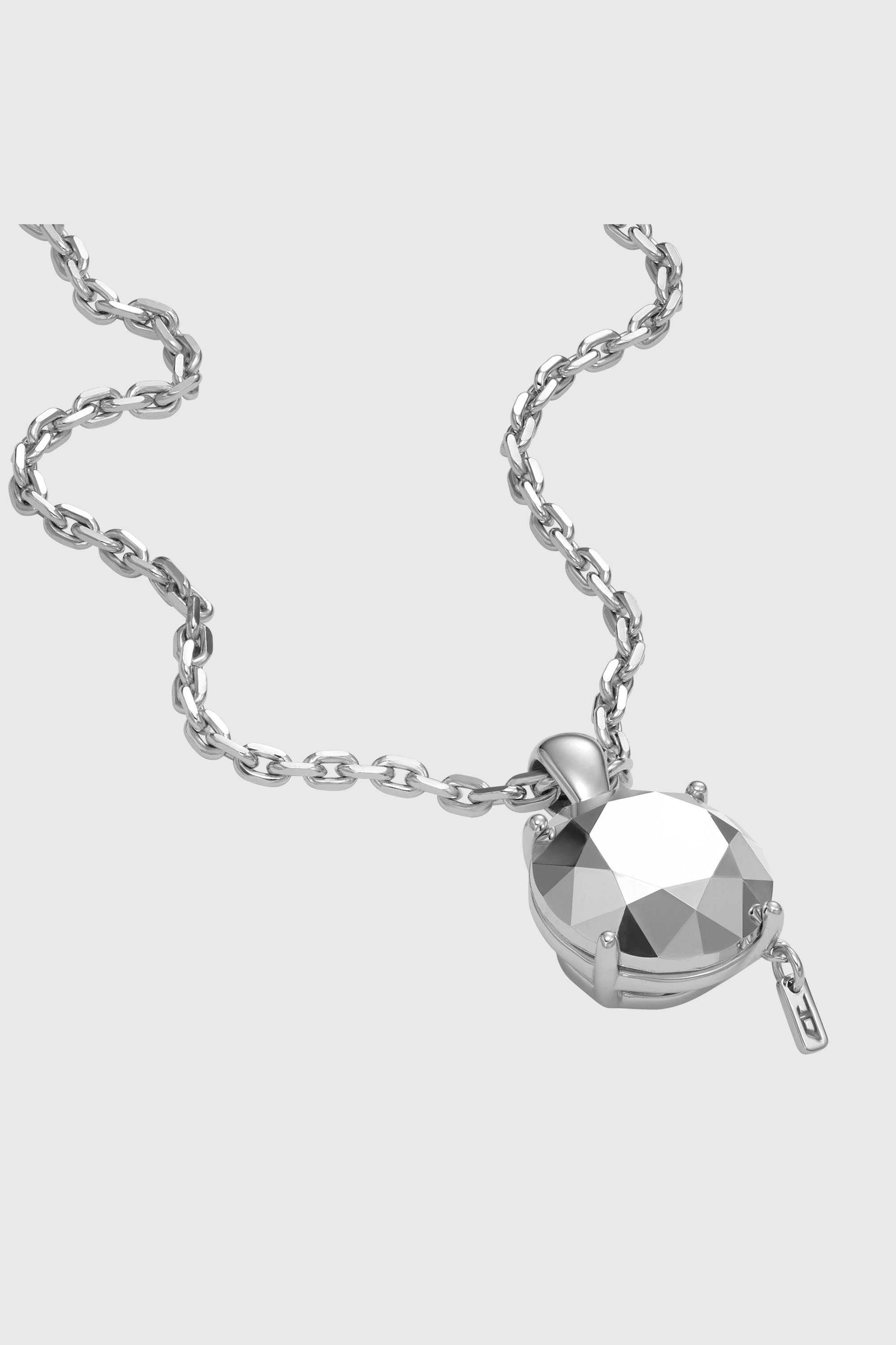 Diesel - DL1355040 STERLING SILVER JEWEL, Collana taglio diamante in argento sterling Unisex in Argento - 2
