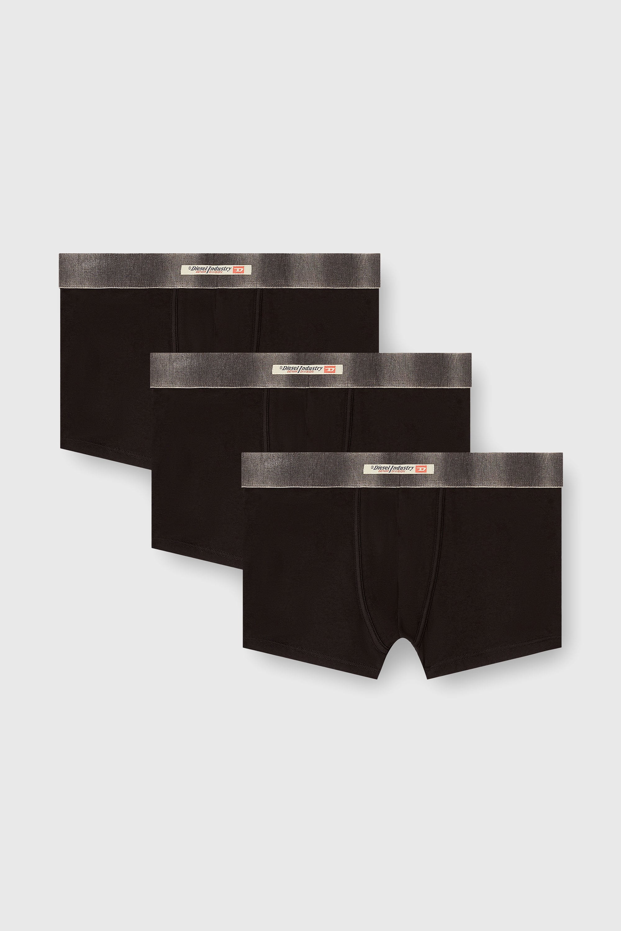 Diesel - DAMIEN-DNM-3PACK, Set da tre boxer in cotone elasticizzato con fascia in raso Uomo in Nero - 1