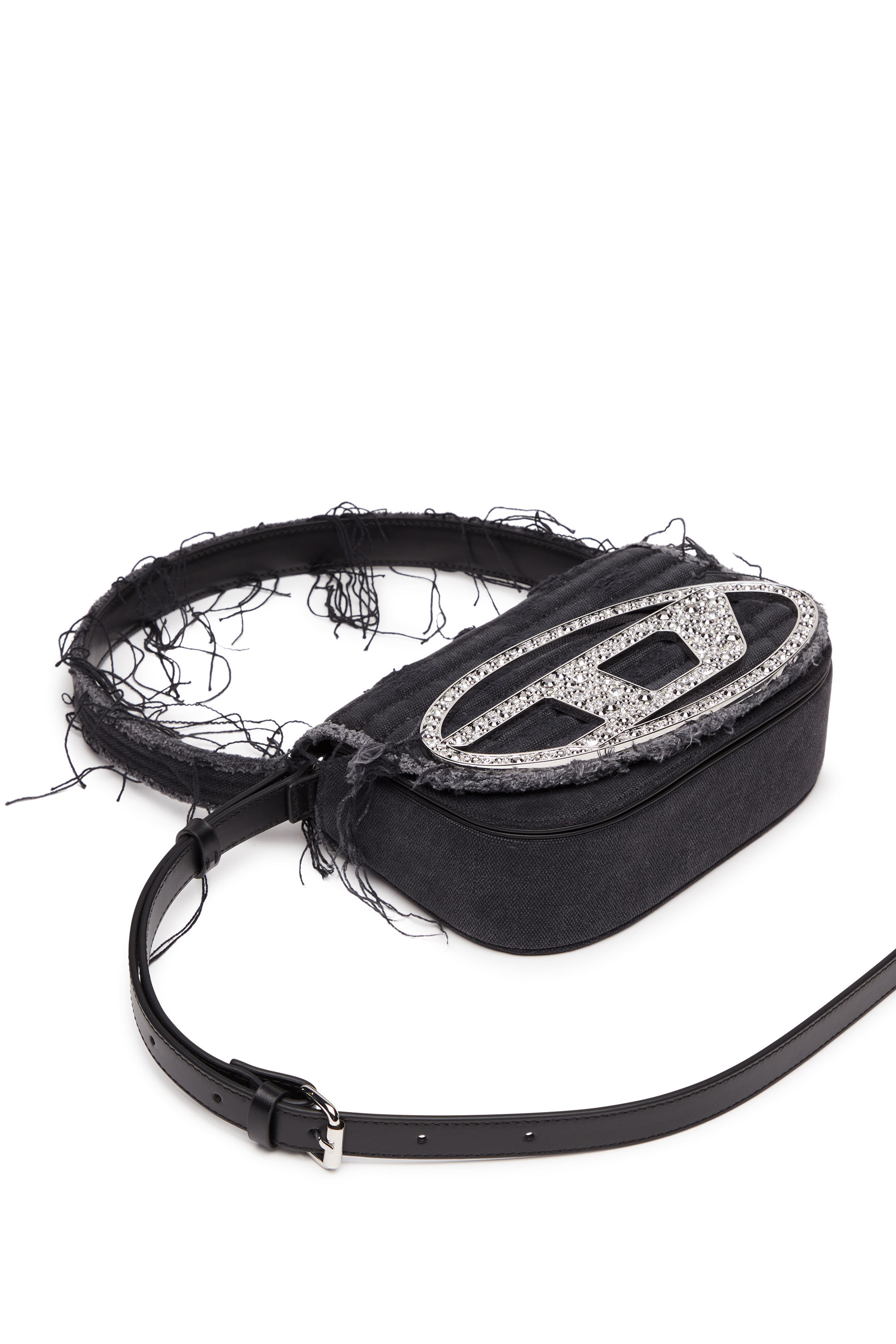 Diesel - 1DR, 1DR-Iconica borsa a spalla in tela e pelle Donna in Nero - 5