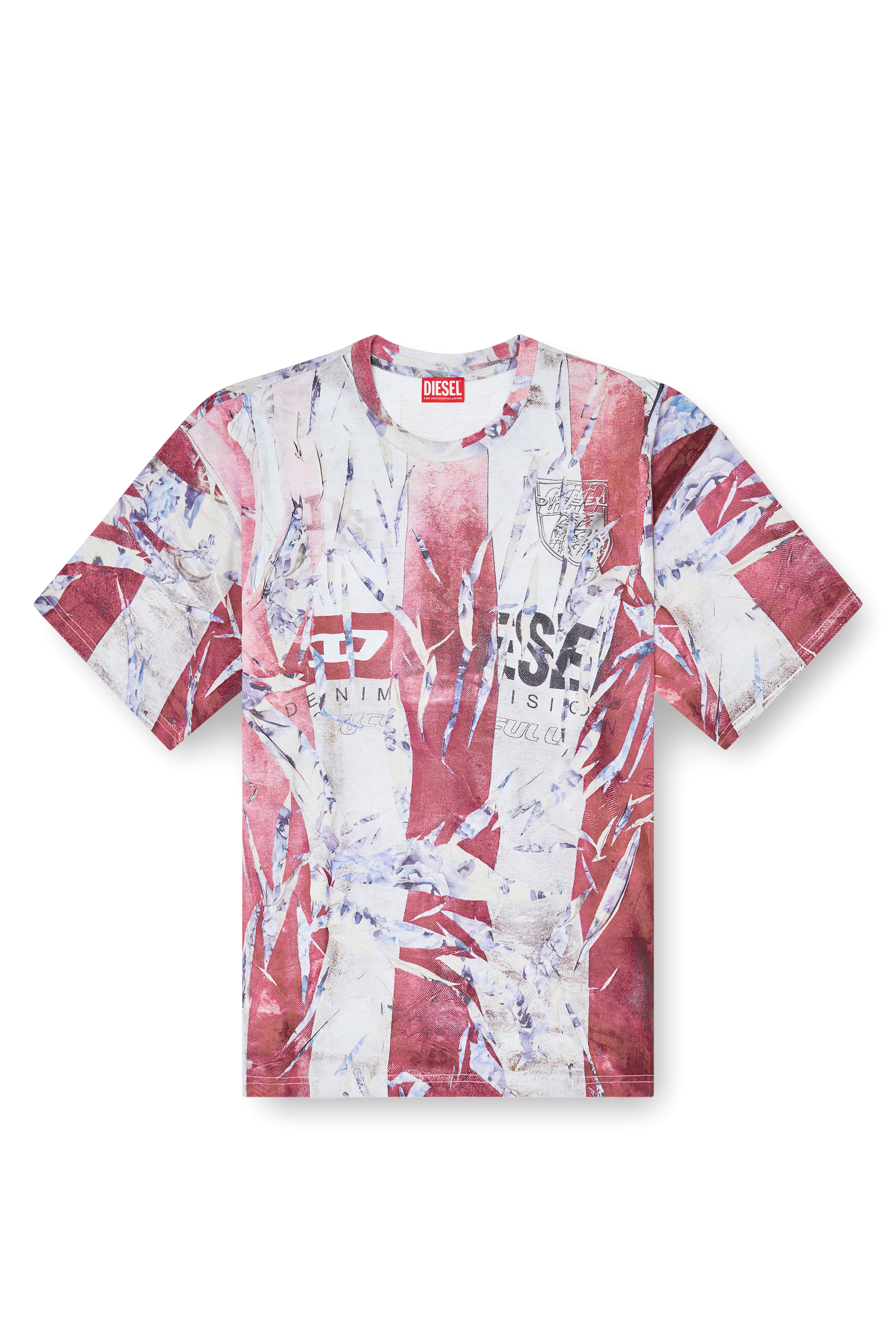 Diesel - T-BOXT-R13, T-shirt con stampa spezzata trompe d'oeil Uomo in Multicolor - 3