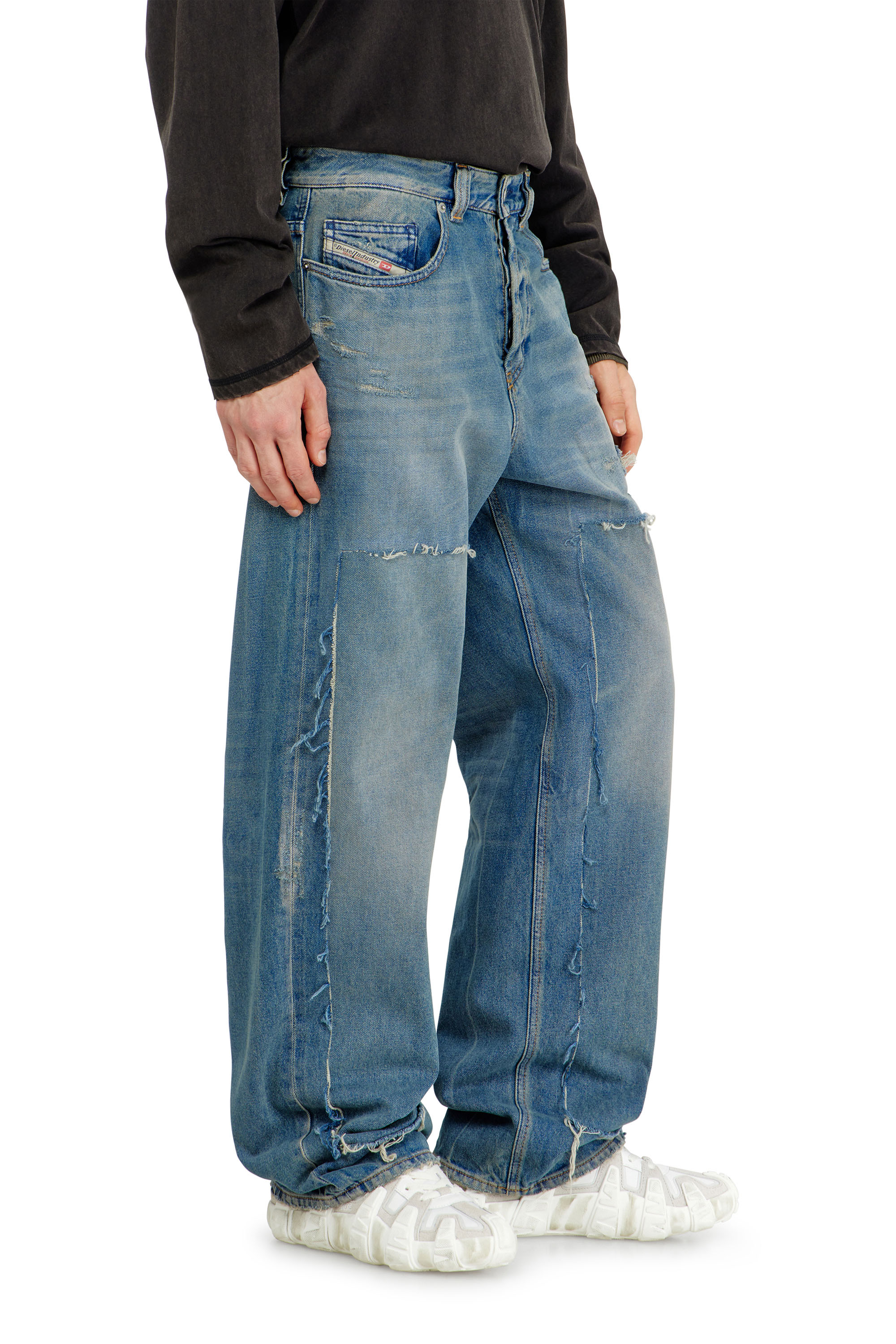 Diesel - Relaxed Jeans 2001 D-Macro 09N27 Uomo, Blu medio - Image 7