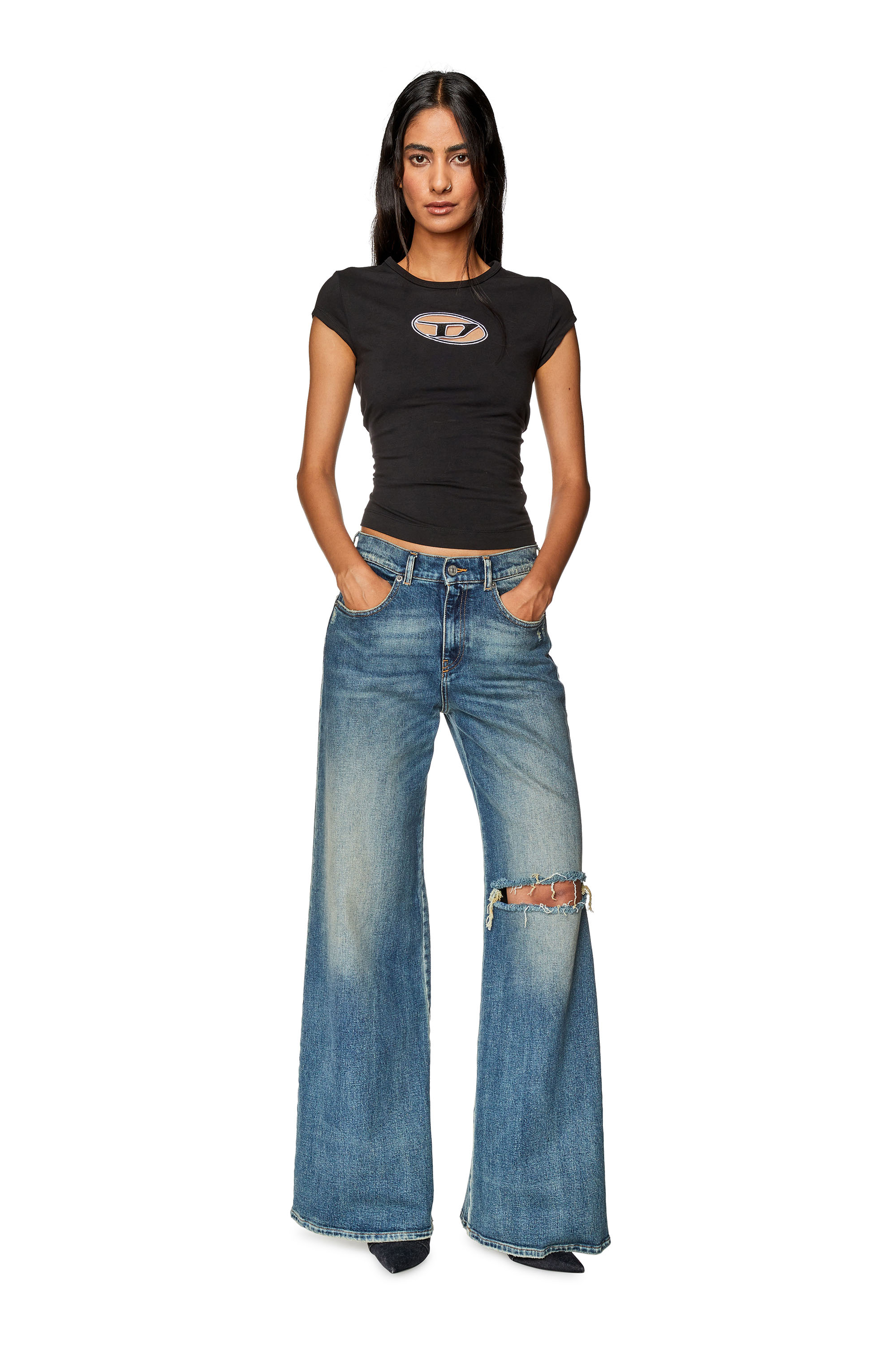 Diesel - Bootcut and Flare Jeans 1978 D-Akemi 007M5, Blu medio - Image 2