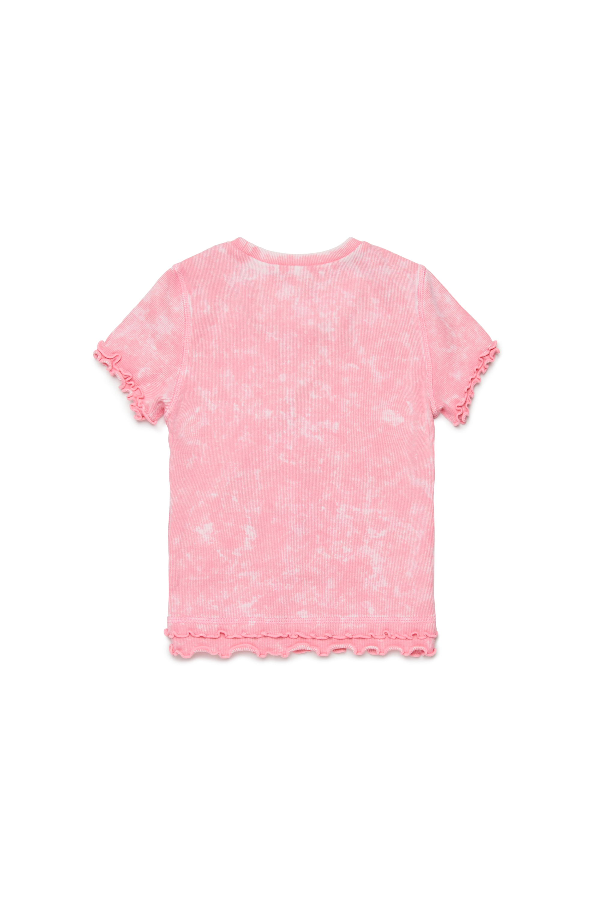 Diesel - TAILIA, T-shirt a costine con volant Donna in Rosa - 2