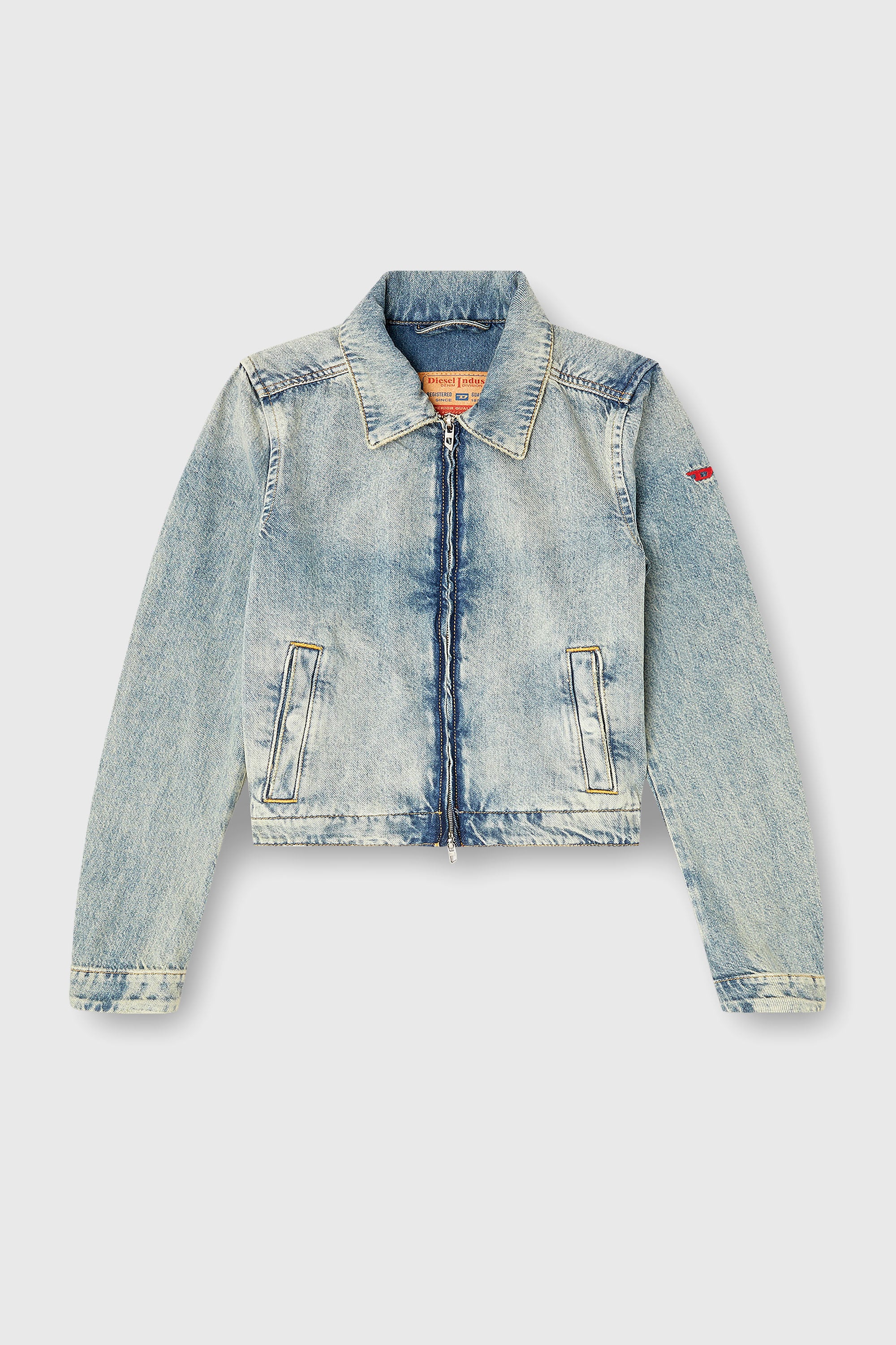 Diesel - DE-CORB, Giacca in denim fluido effetto dirt Donna in Blu - 2
