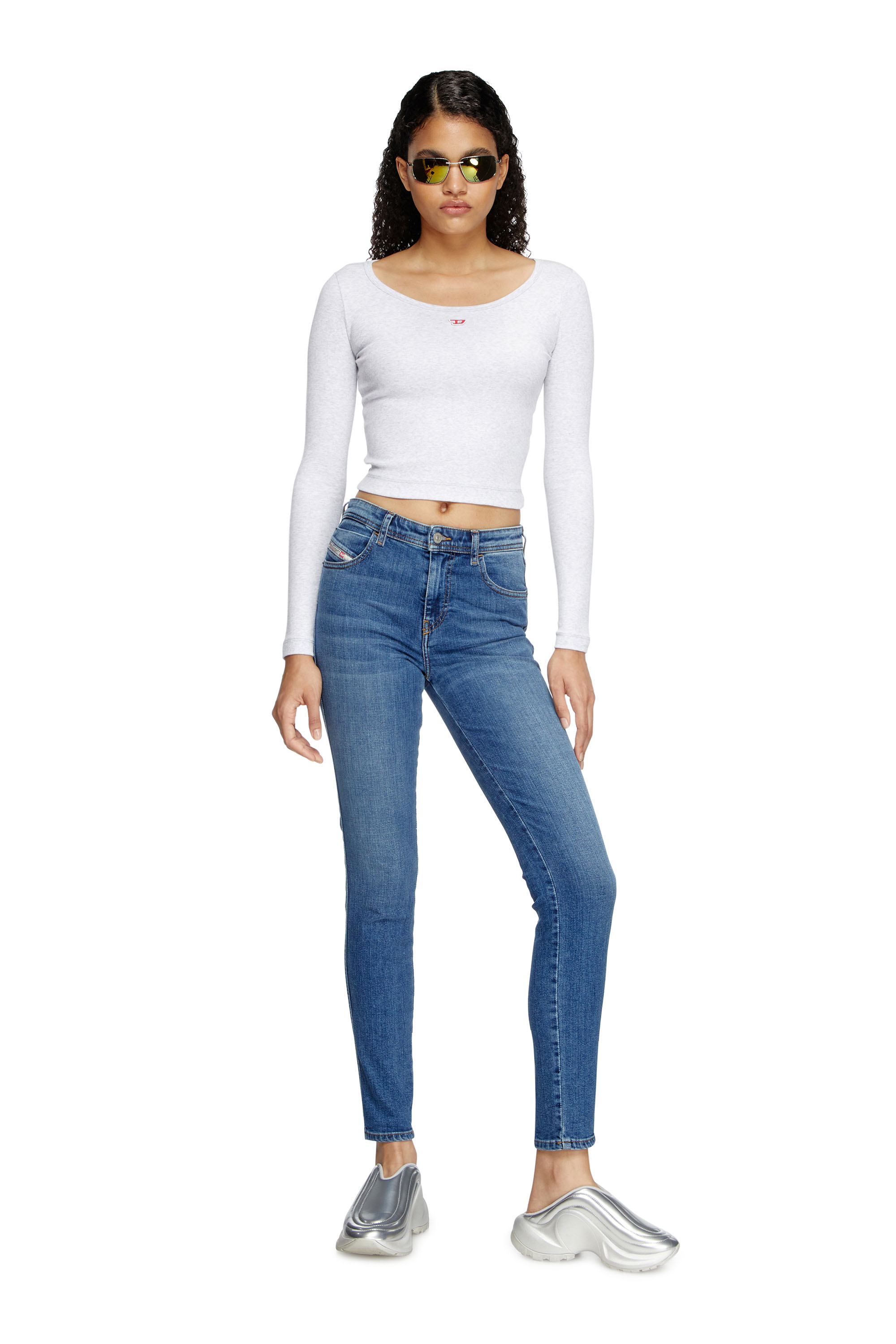 Diesel - Skinny Jeans 2015 Babhila 09L02 Donna, Blu medio - Image 2