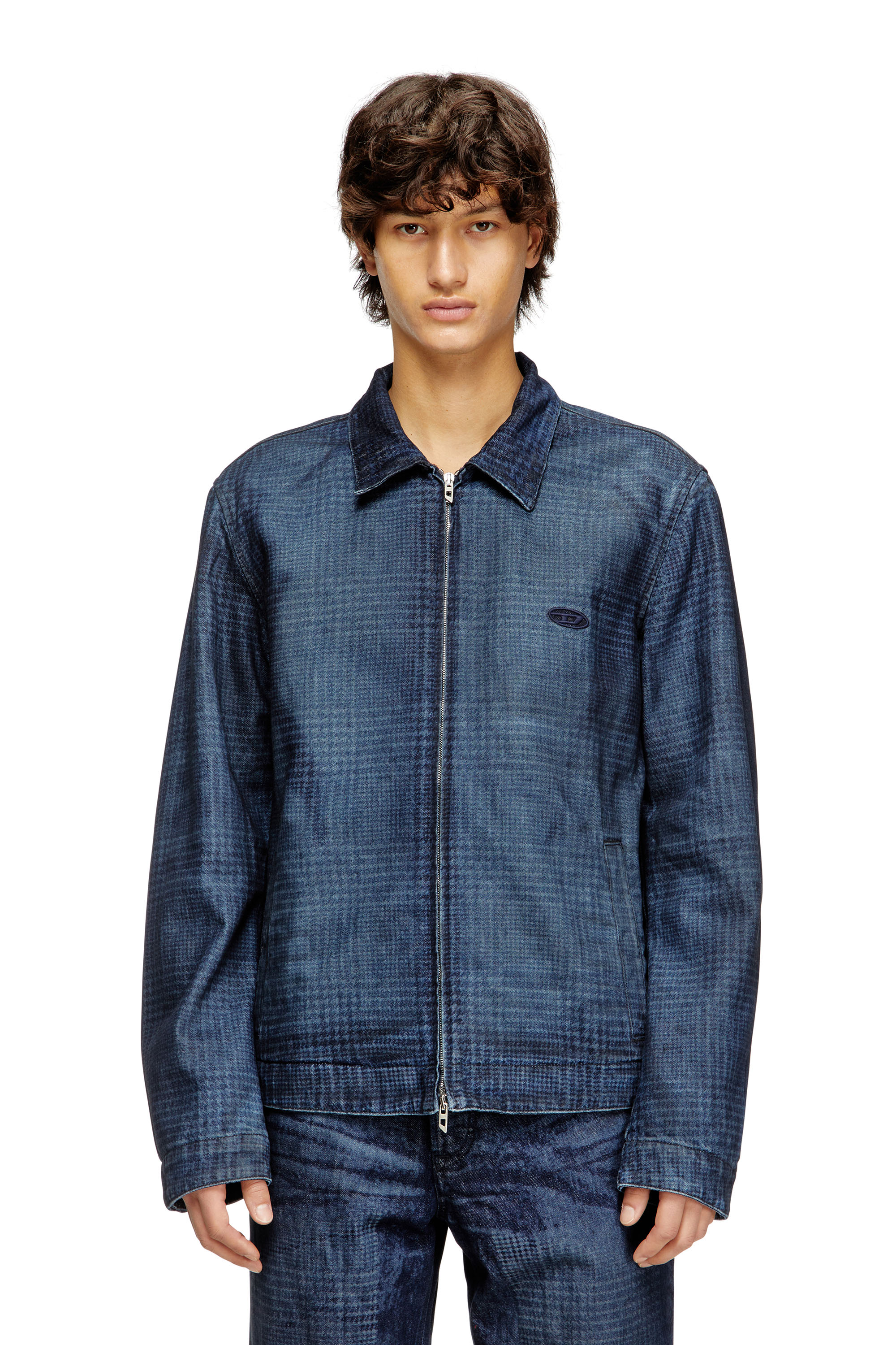 Diesel - D-ROHEEN-S, Giacca in denim Principe di Galles Uomo in Blu - 1