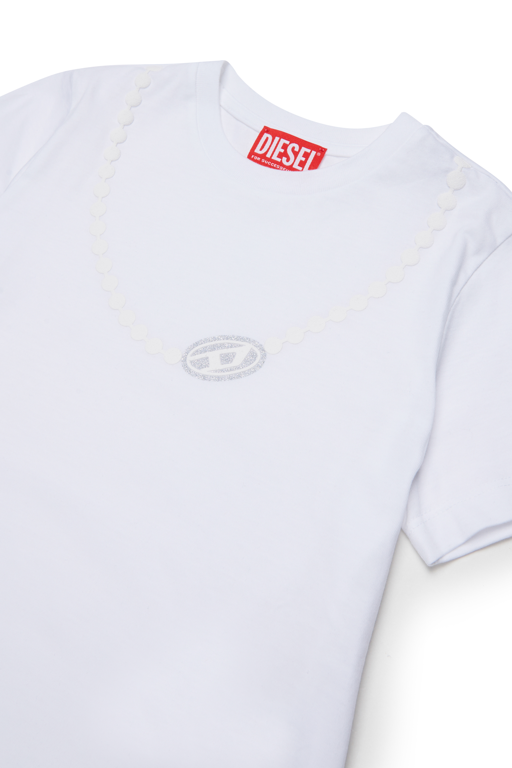 Diesel - TICLA, T-shirt in cotone con stampa collana Donna in Bianco - 3
